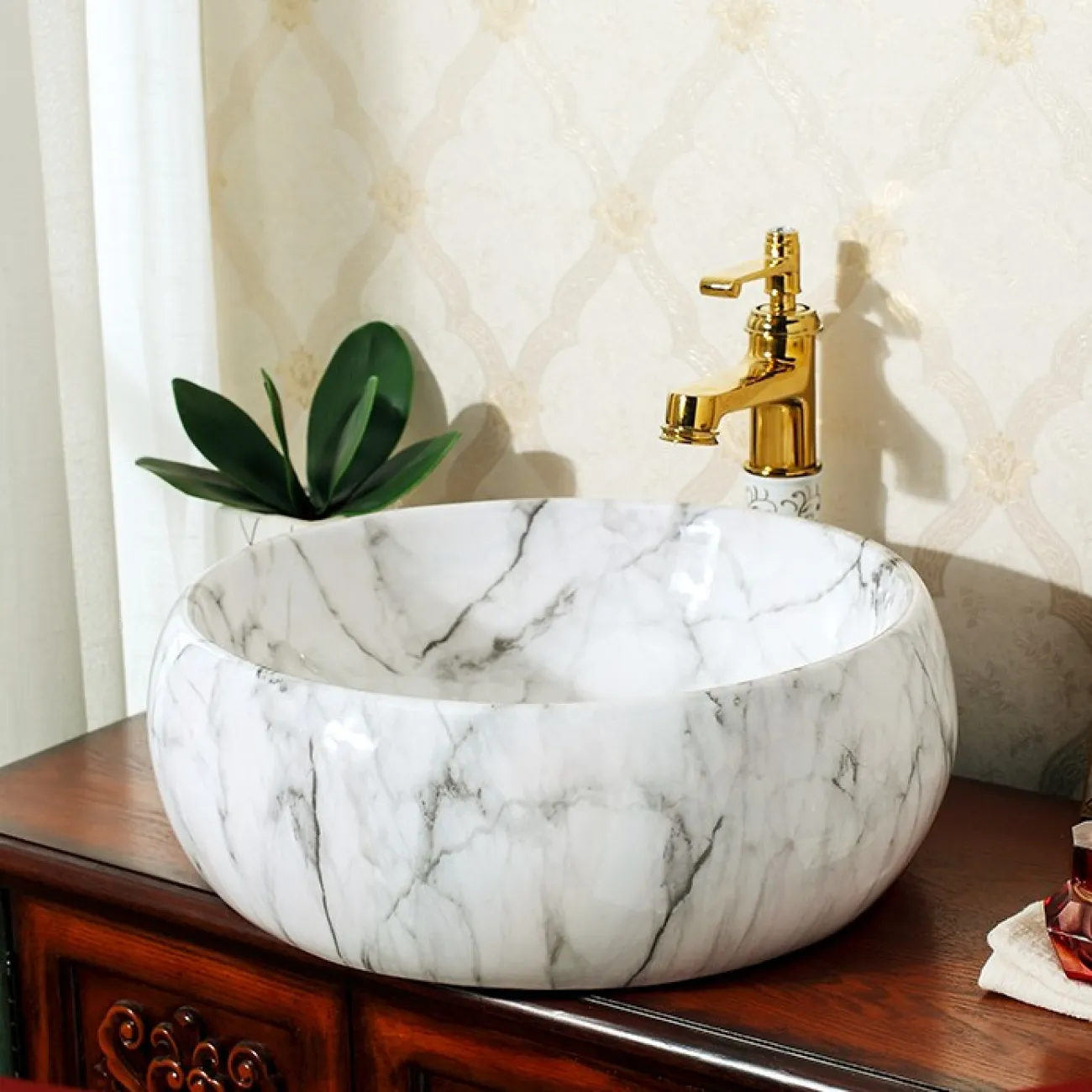 Керамический белый умывальник для ванной комнаты LaLume MB20689-23