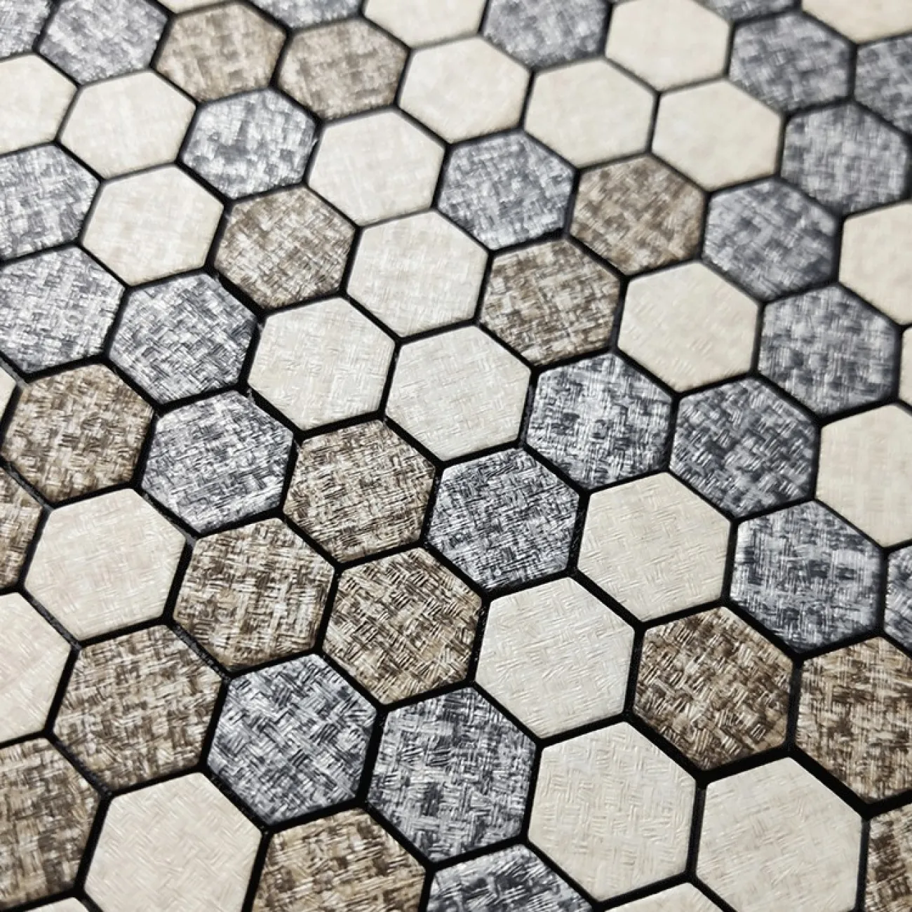 Маленькая шестиугольная 3д плитка в виде мозайки на самоклеящейся основе LaLume MB20835-23