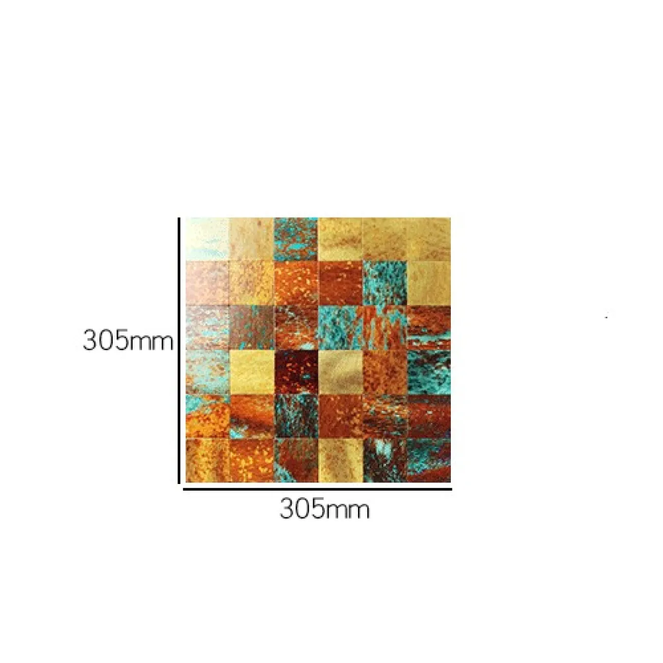 Яркая металлическая 3д плитка на самоклеящейся основе с имитацией ржавчины LaLume MB20836-23