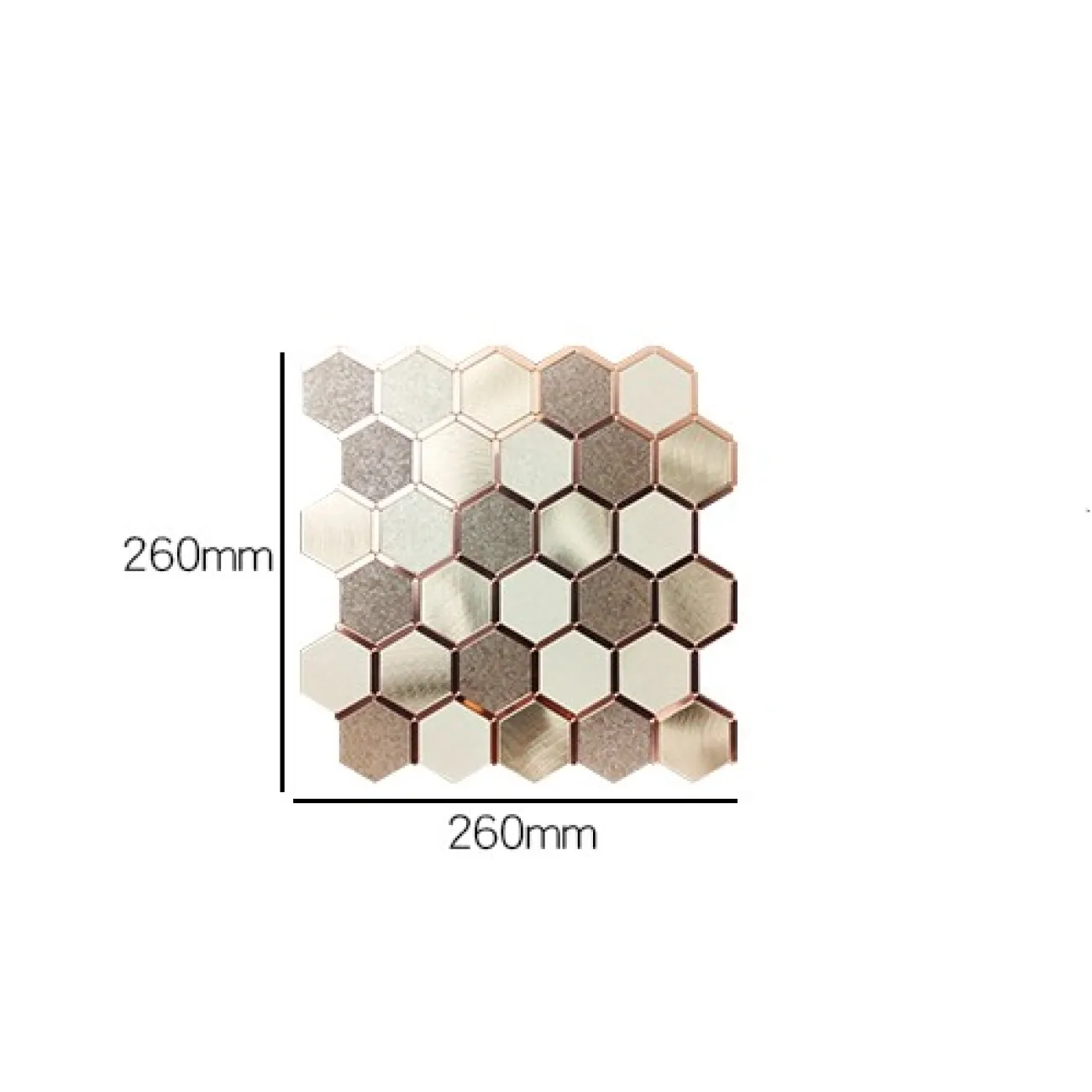 Шестиугольная 3д плитка в виде мозайки на самоклеющейся основе LaLume MB20840-23