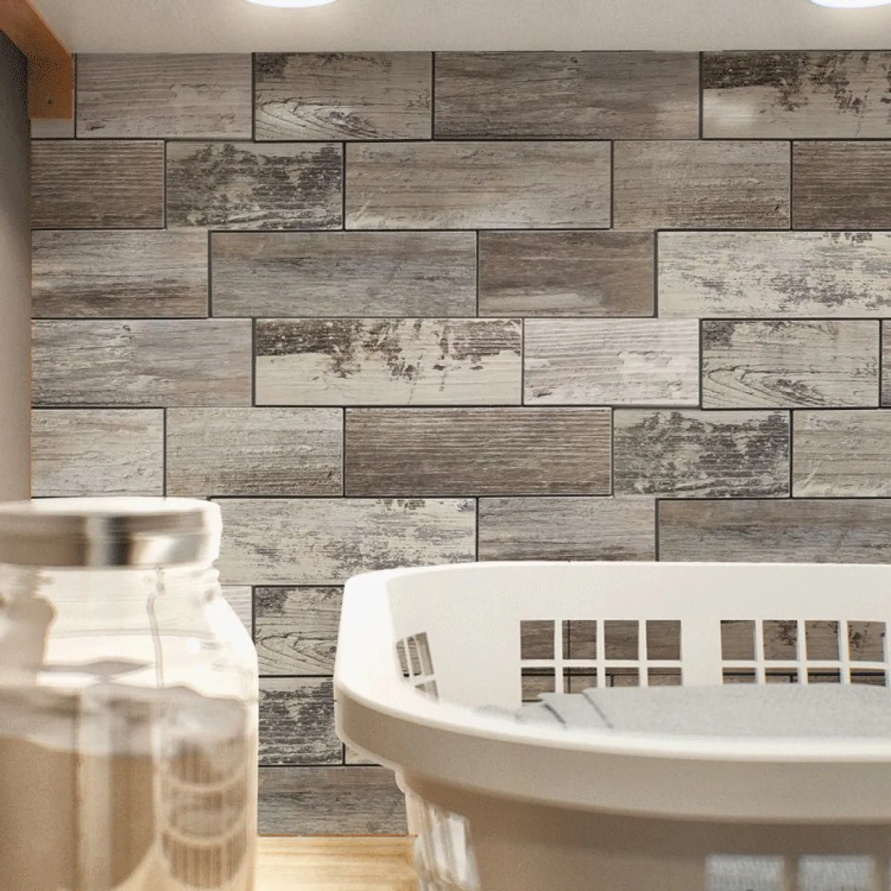 Креативная 3д плитка на самоклеящейся основе с имитацией древесины LaLume MB20841-23