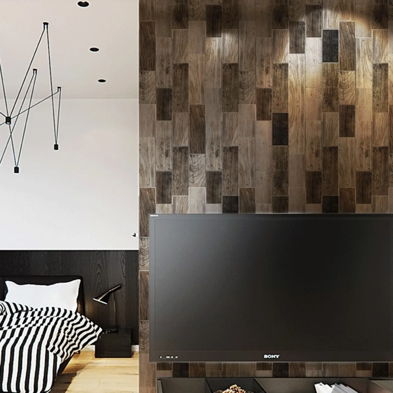 Креативная 3д плитка на самоклеящейся основе с имитацией древесины LaLume MB20841-23