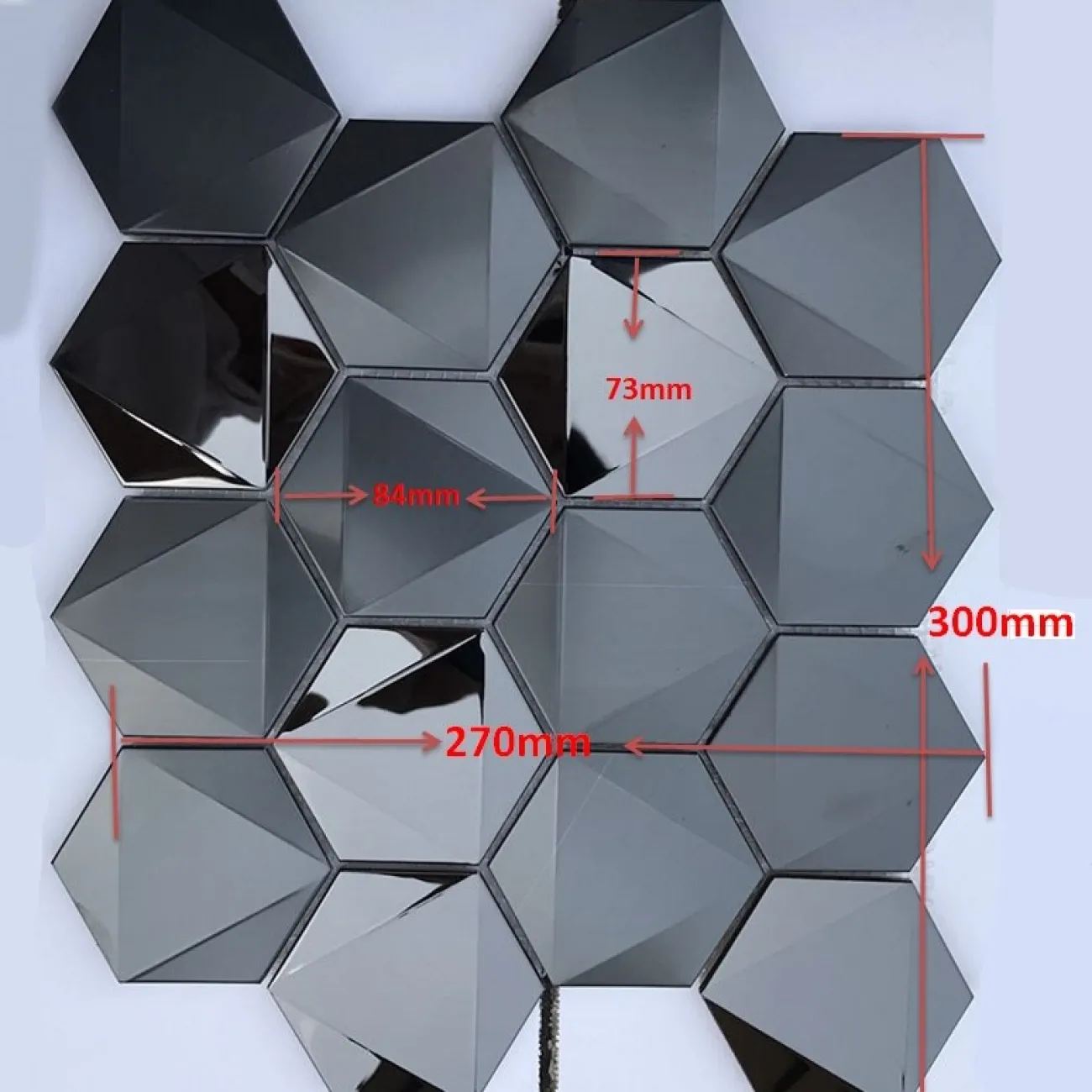 Креативная металлическая 3д плитка на самоклеющейся основе LaLume MB20840-23
