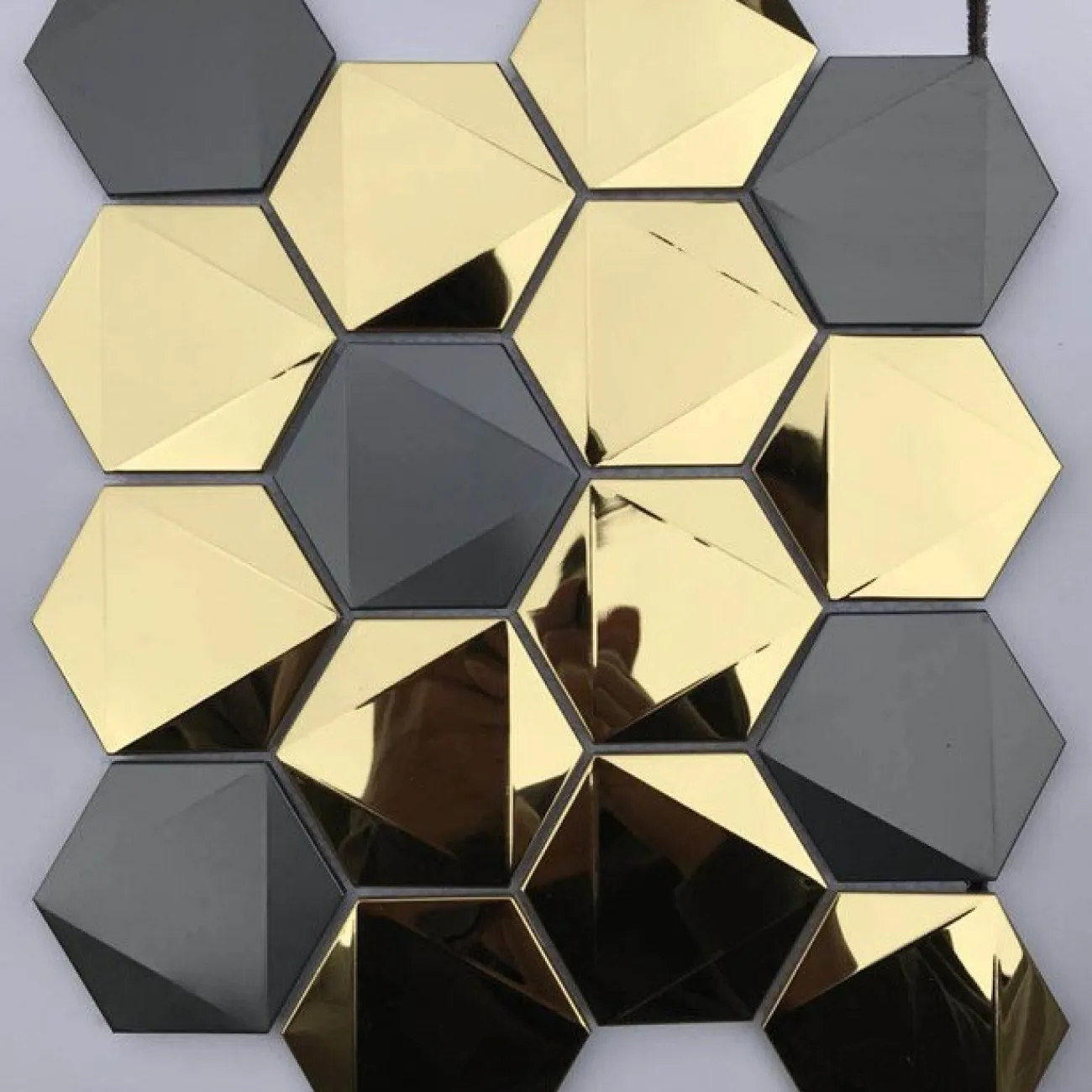 Креативная металлическая 3д плитка на самоклеющейся основе LaLume MB20840-23