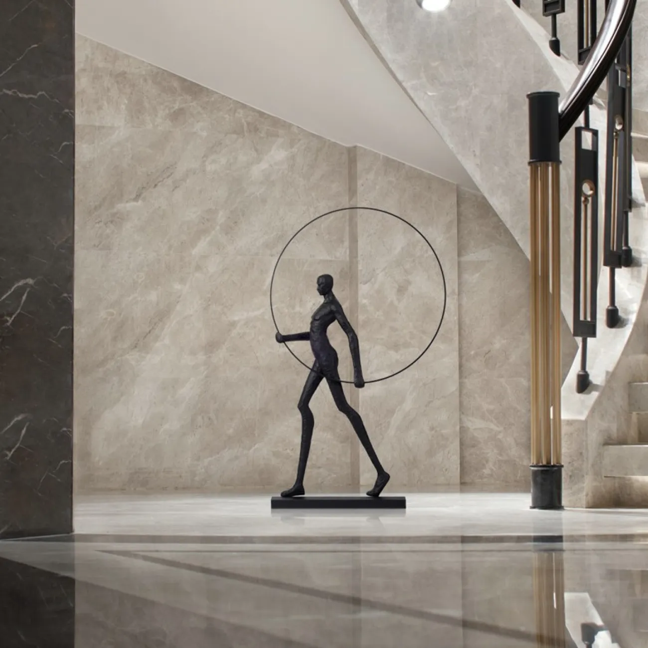 Роскошная статуэтка акробат с обручем LaLume DK21064-23