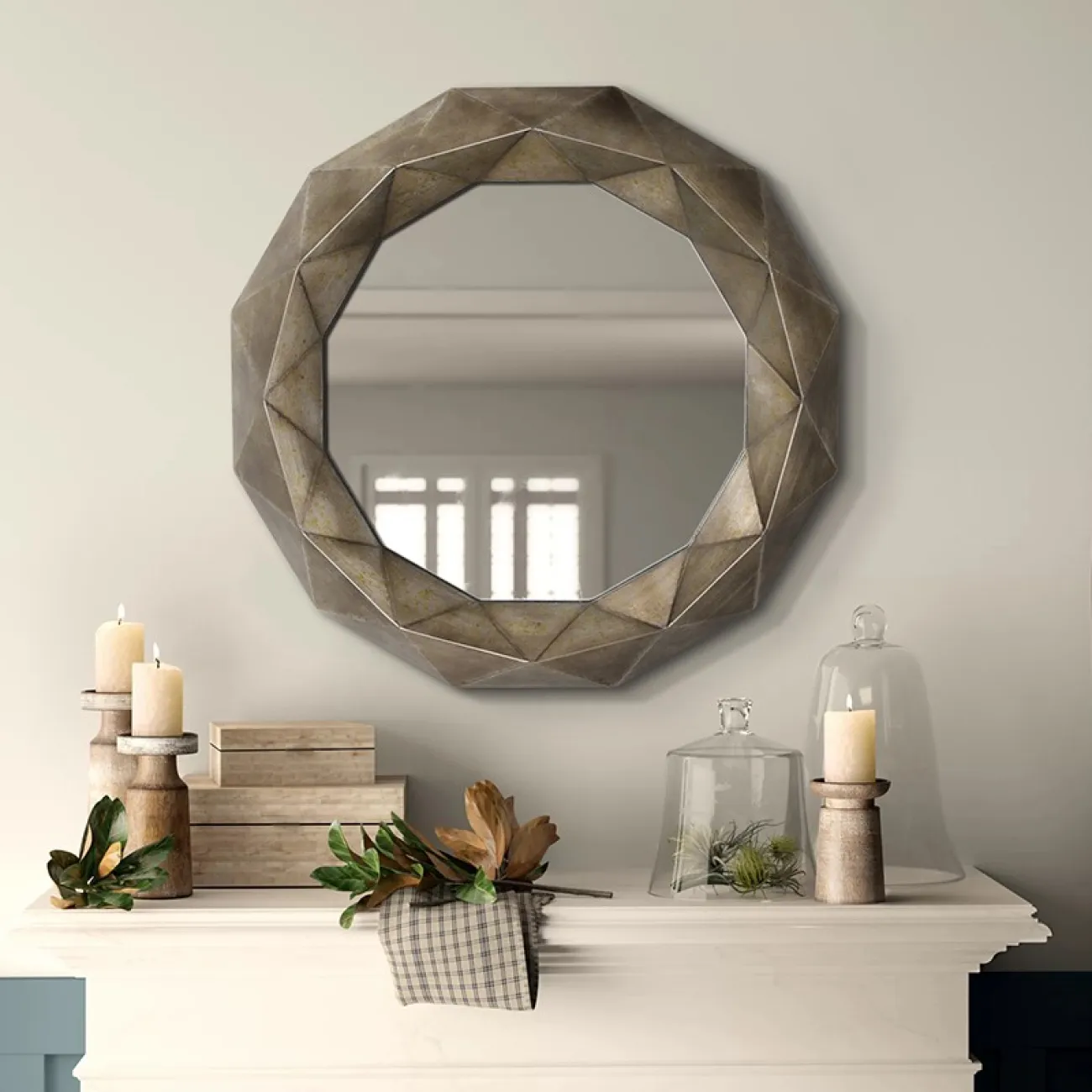 Дизайнерское круглое зеркало для гостиной LaLume DK20927-23