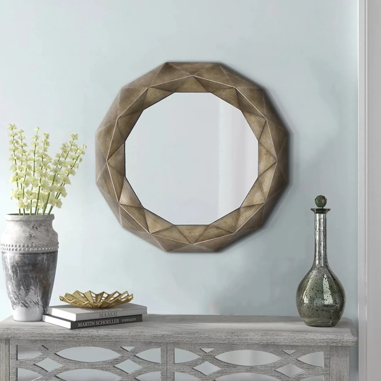 Дизайнерское круглое зеркало для гостиной LaLume DK20927-23