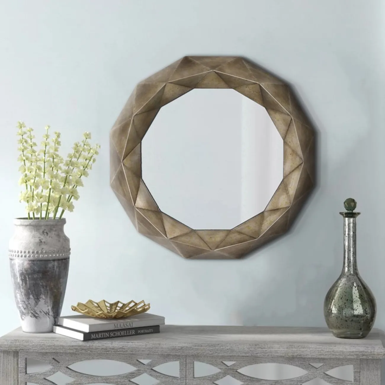 Дизайнерское круглое зеркало для гостиной LaLume DK20927-23