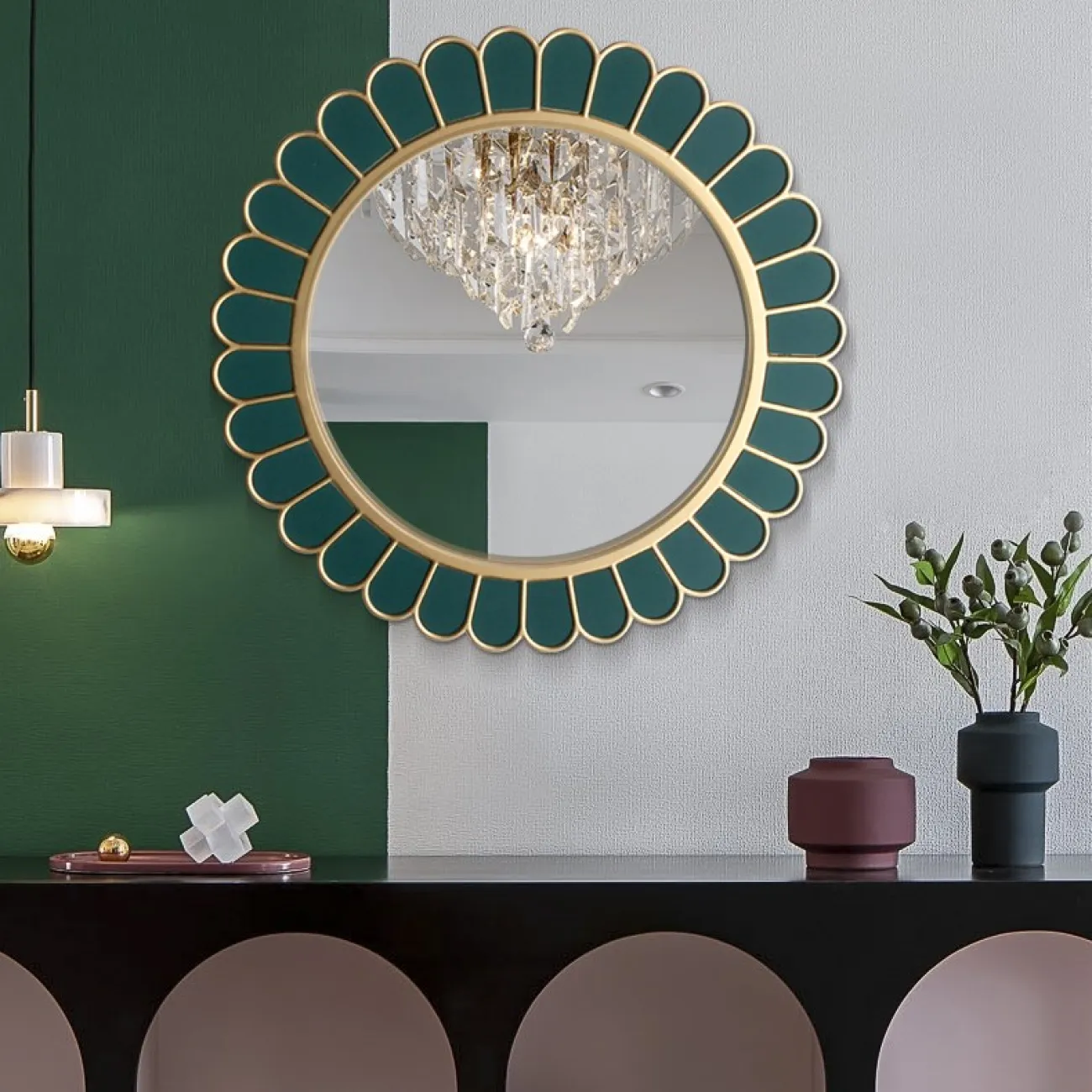 Креативное зеркало в форме цветка для гостиной DK20928-23