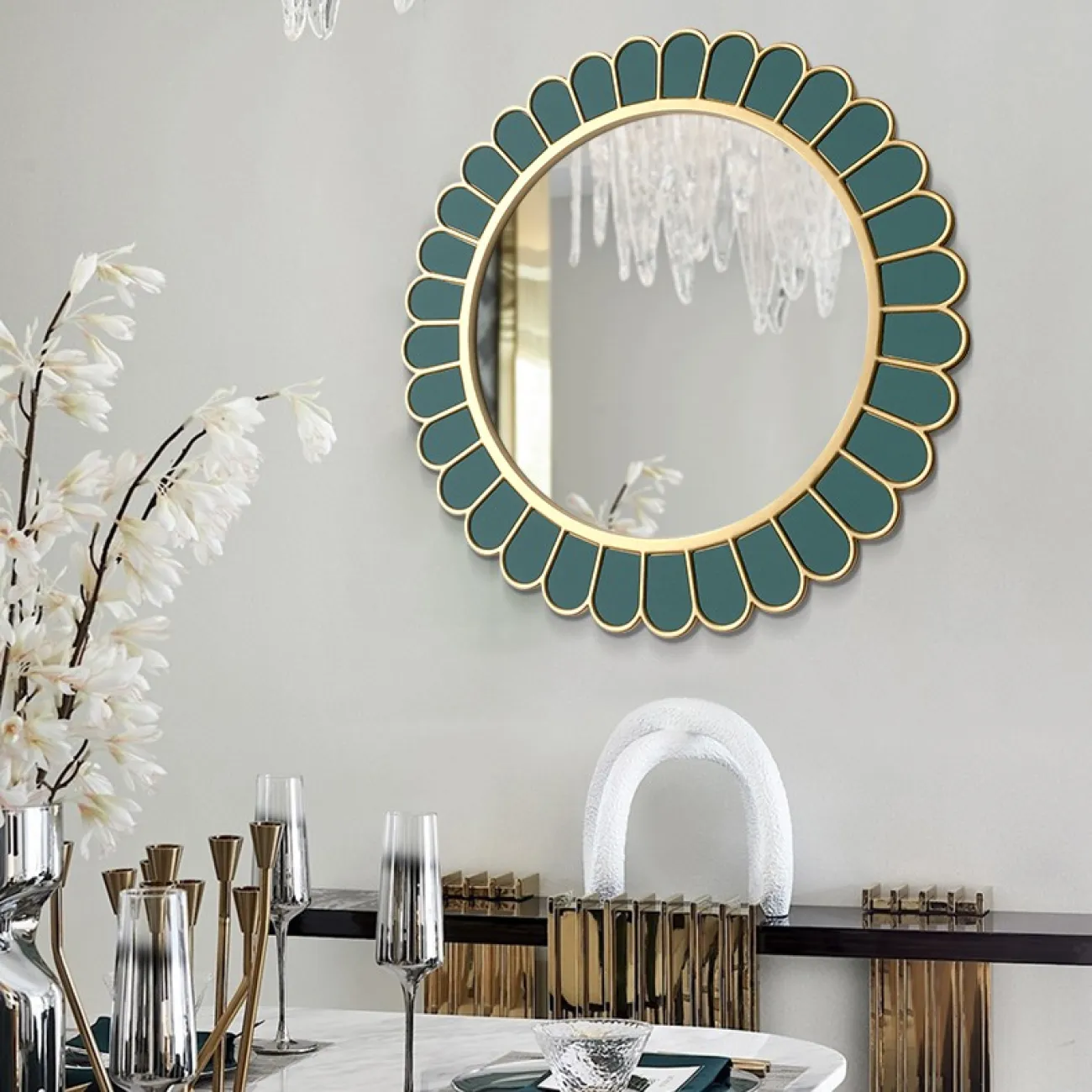 Креативное зеркало в форме цветка для гостиной DK20928-23