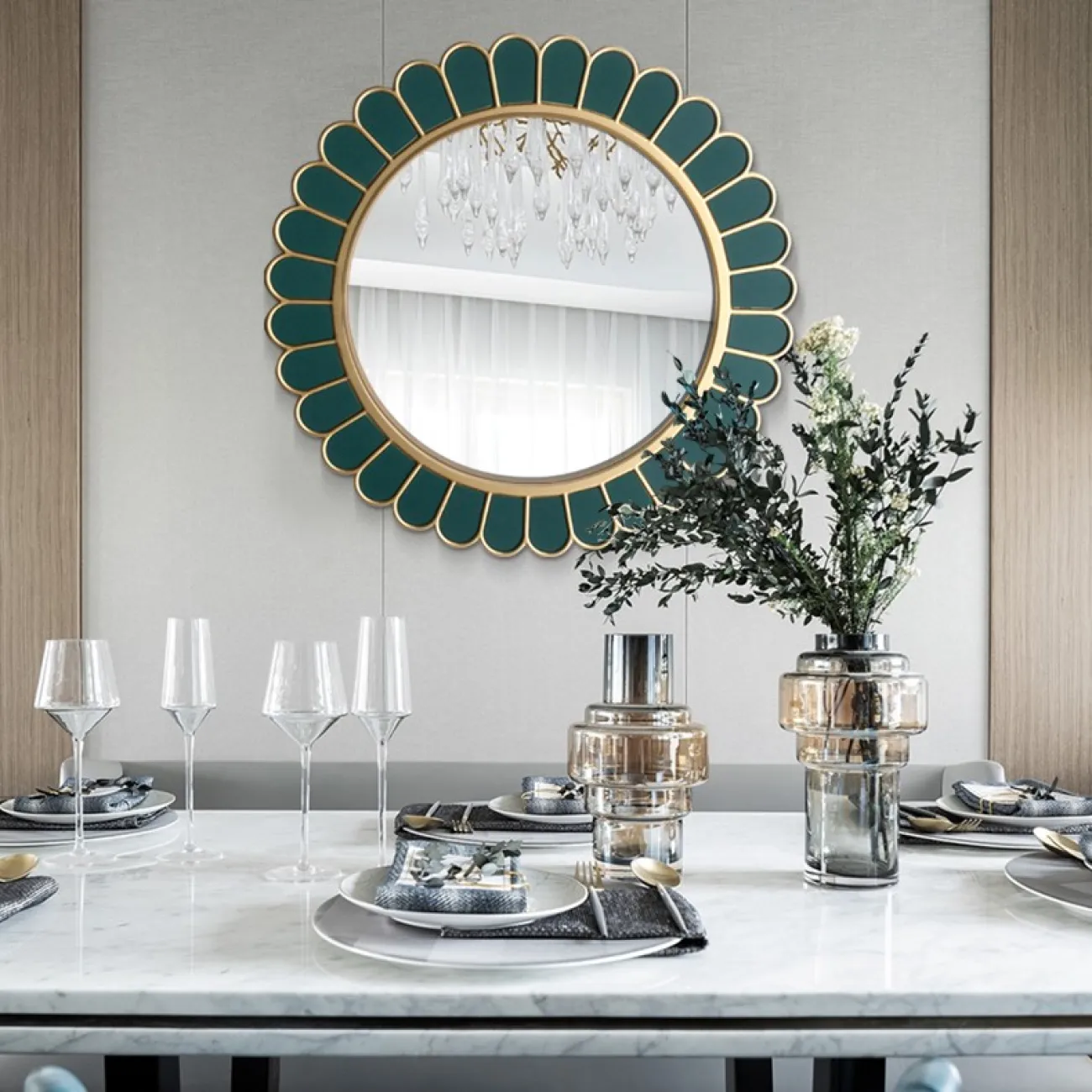 Креативное зеркало в форме цветка для гостиной DK20928-23