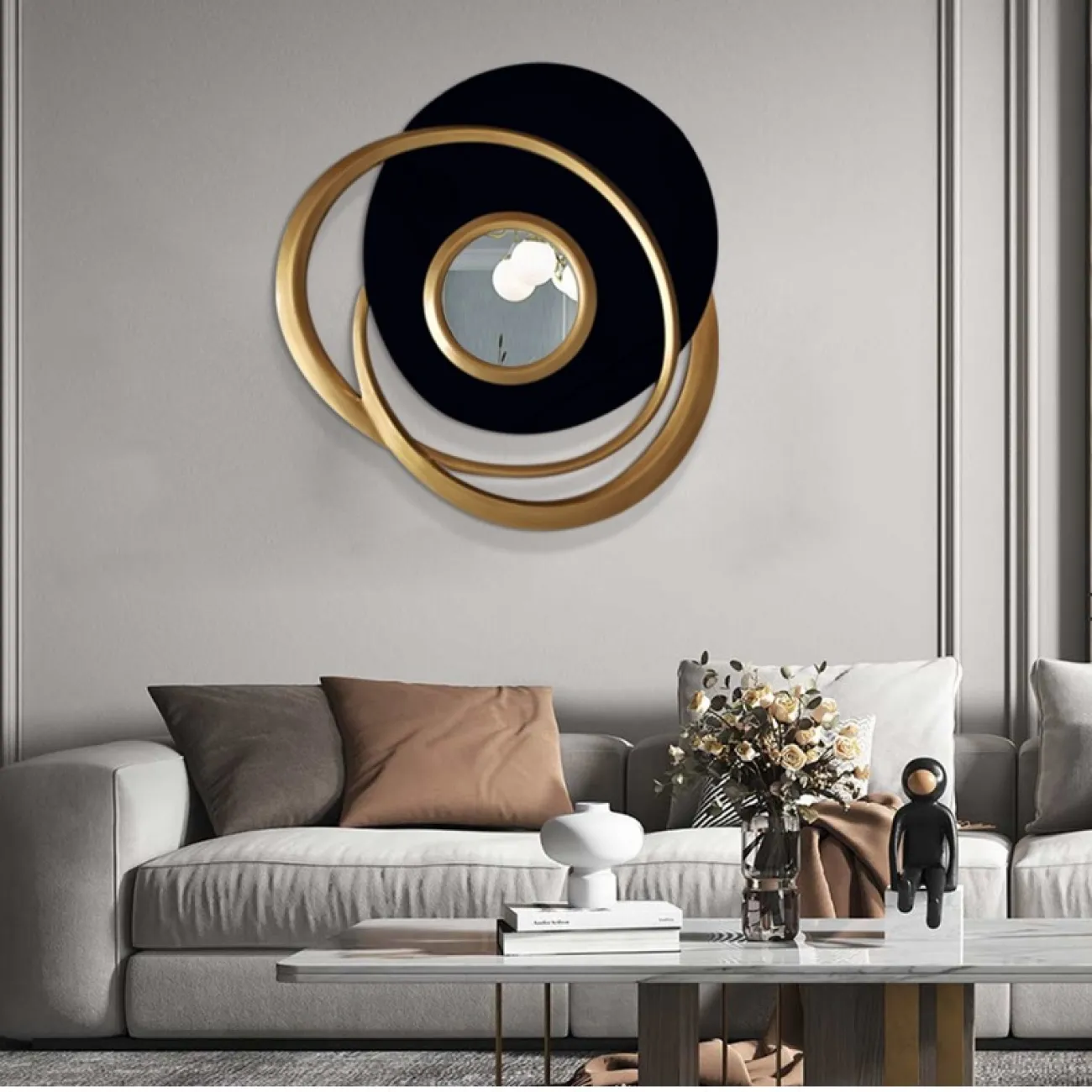 Оригинальное настенное зеркало для гостиной LaLume DK20930-23 Оригинальное настенное зеркало для гостиной LaLume DK20930-23