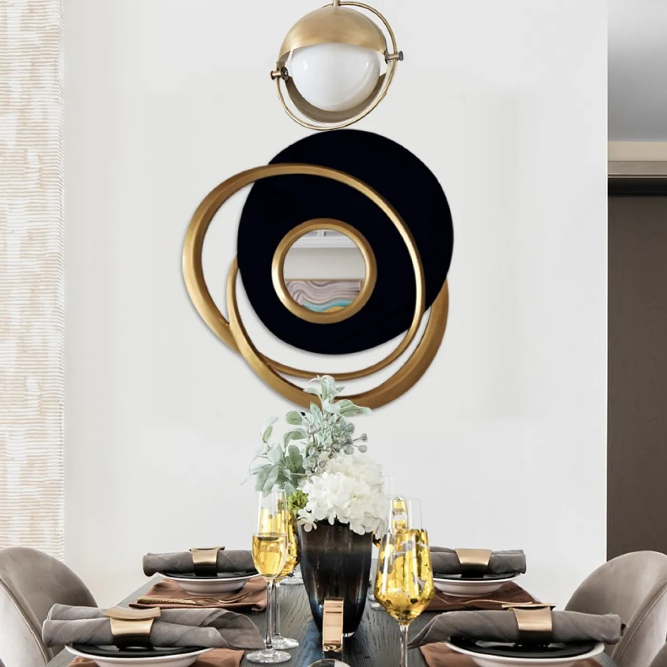 Оригинальное настенное зеркало для гостиной LaLume DK20930-23 Оригинальное настенное зеркало для гостиной LaLume DK20930-23