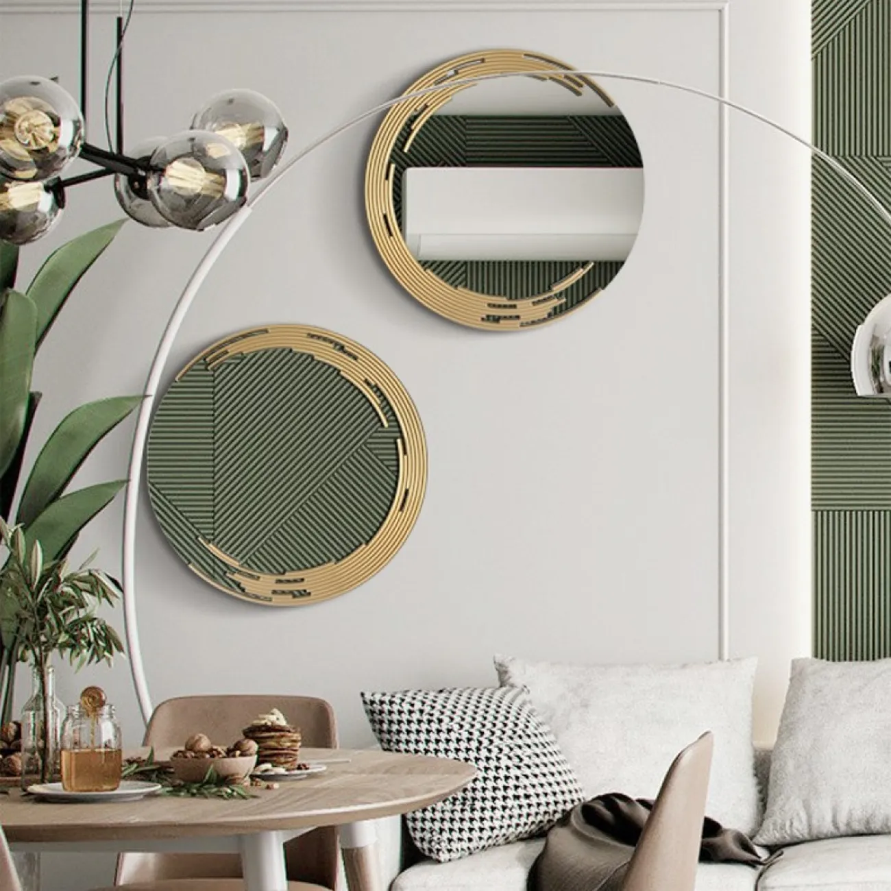 Настенное зеркало с подсветкой для гостиной LaLume DK20933-23 Настенное зеркало с подсветкой для гостиной LaLume DK20933-23