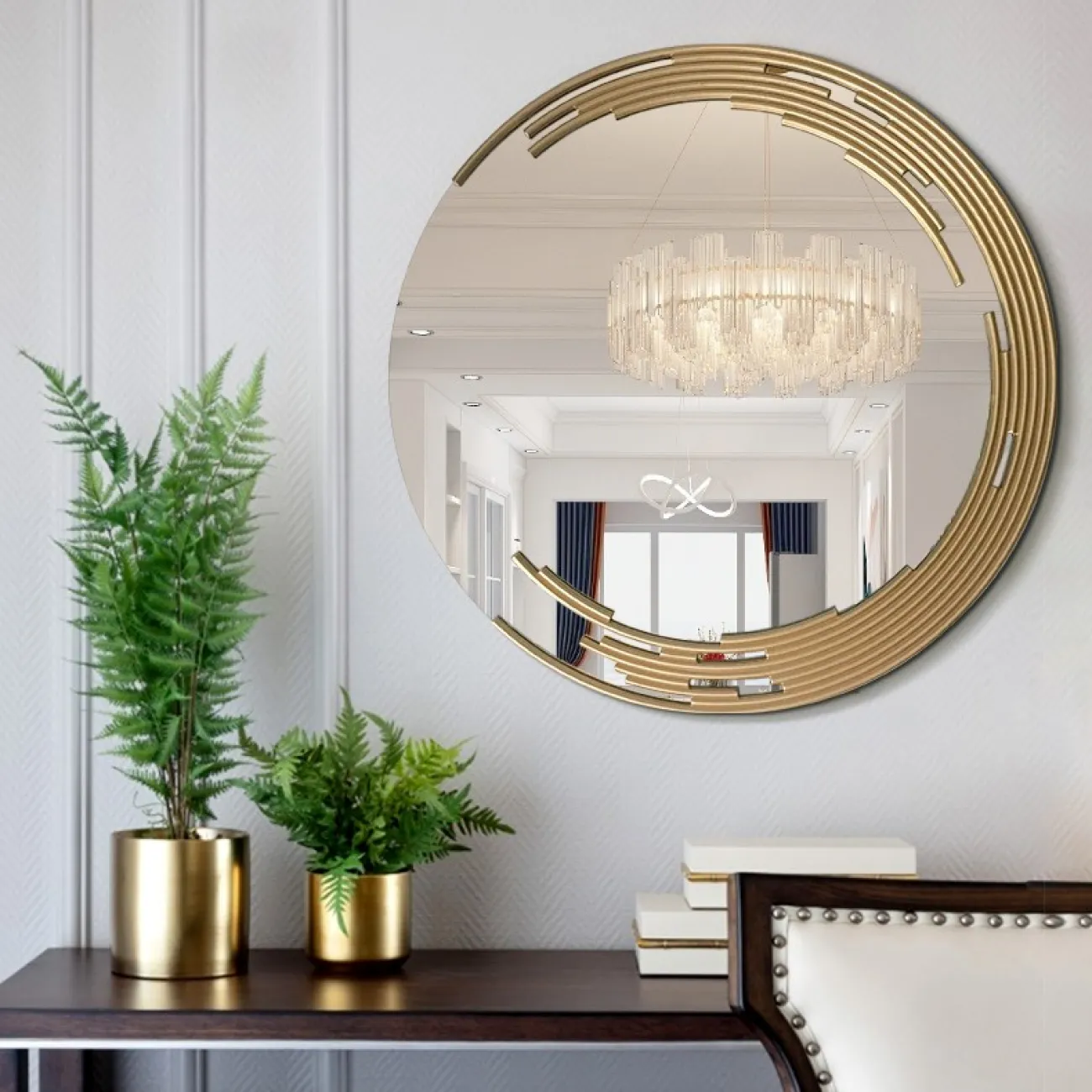 Настенное зеркало с подсветкой для гостиной LaLume DK20933-23 Настенное зеркало с подсветкой для гостиной LaLume DK20933-23