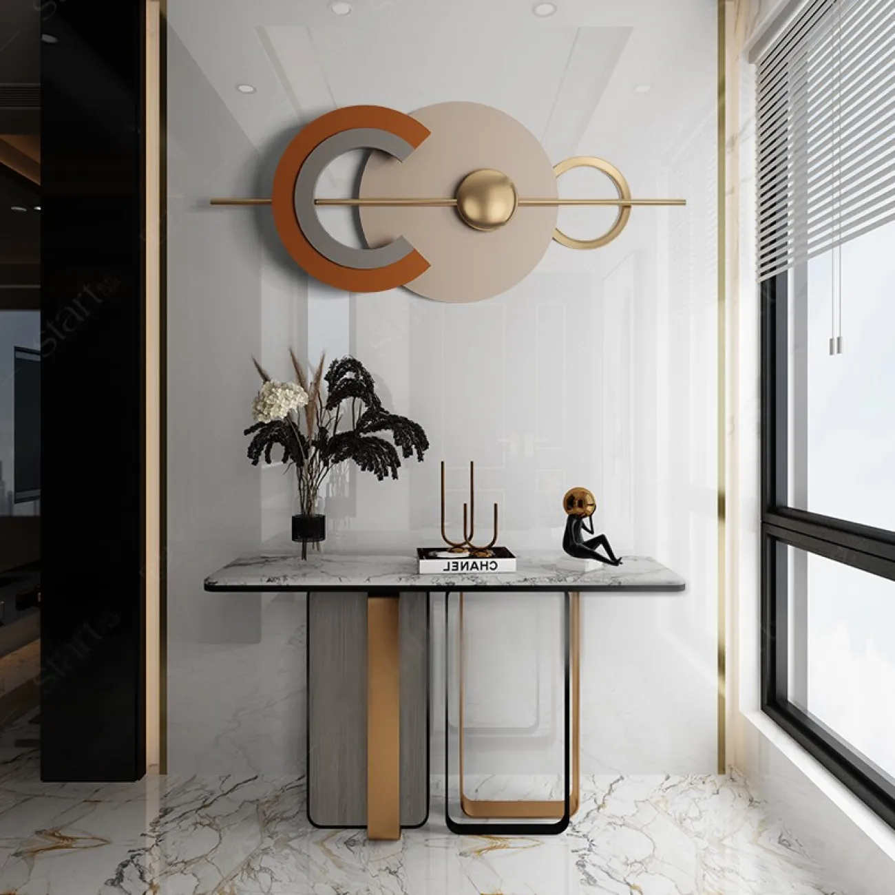 Круглое украшение на стену для гостиной LaLume DK20940-23 Круглое украшение на стену для гостиной LaLume DK20940-23