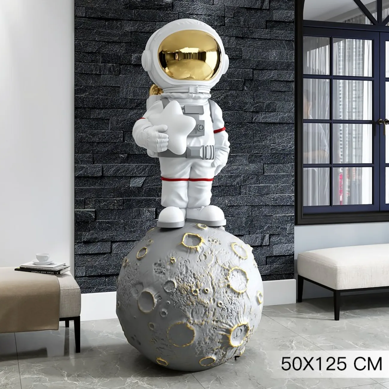 Скульптура астронавт на луне LaLume DK20943-23