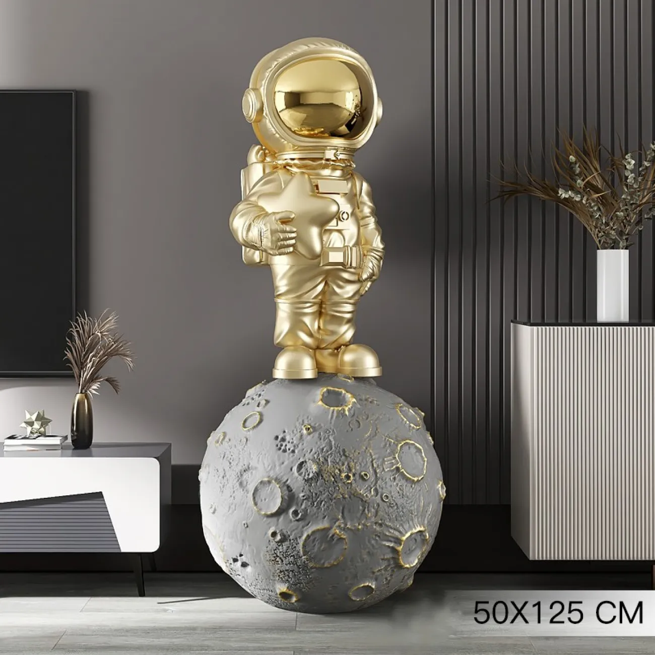 Скульптура астронавт на луне LaLume DK20943-23