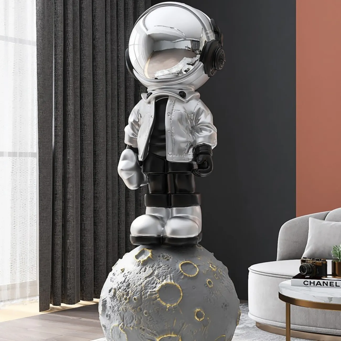 Скульптура астронавт на луне LaLume DK20943-23