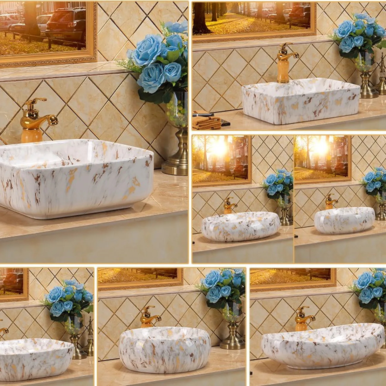 Роскошный керамический умывальник для ванной комнаты LaLume MB20693-23