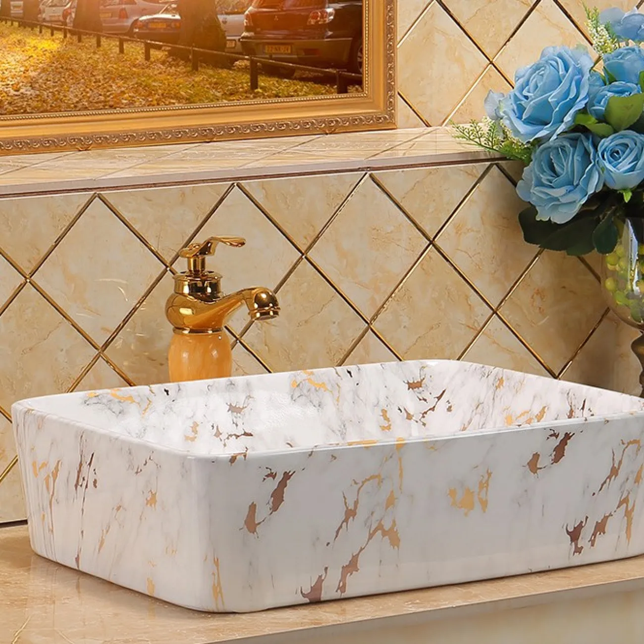 Роскошный керамический умывальник для ванной комнаты LaLume MB20693-23