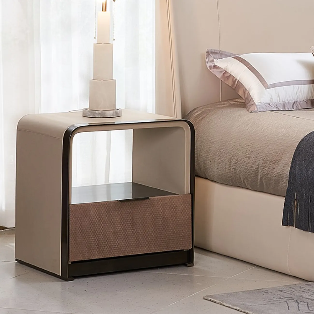 Дизайнерская прикроватная тумба для спальни LaLume MB20698-23