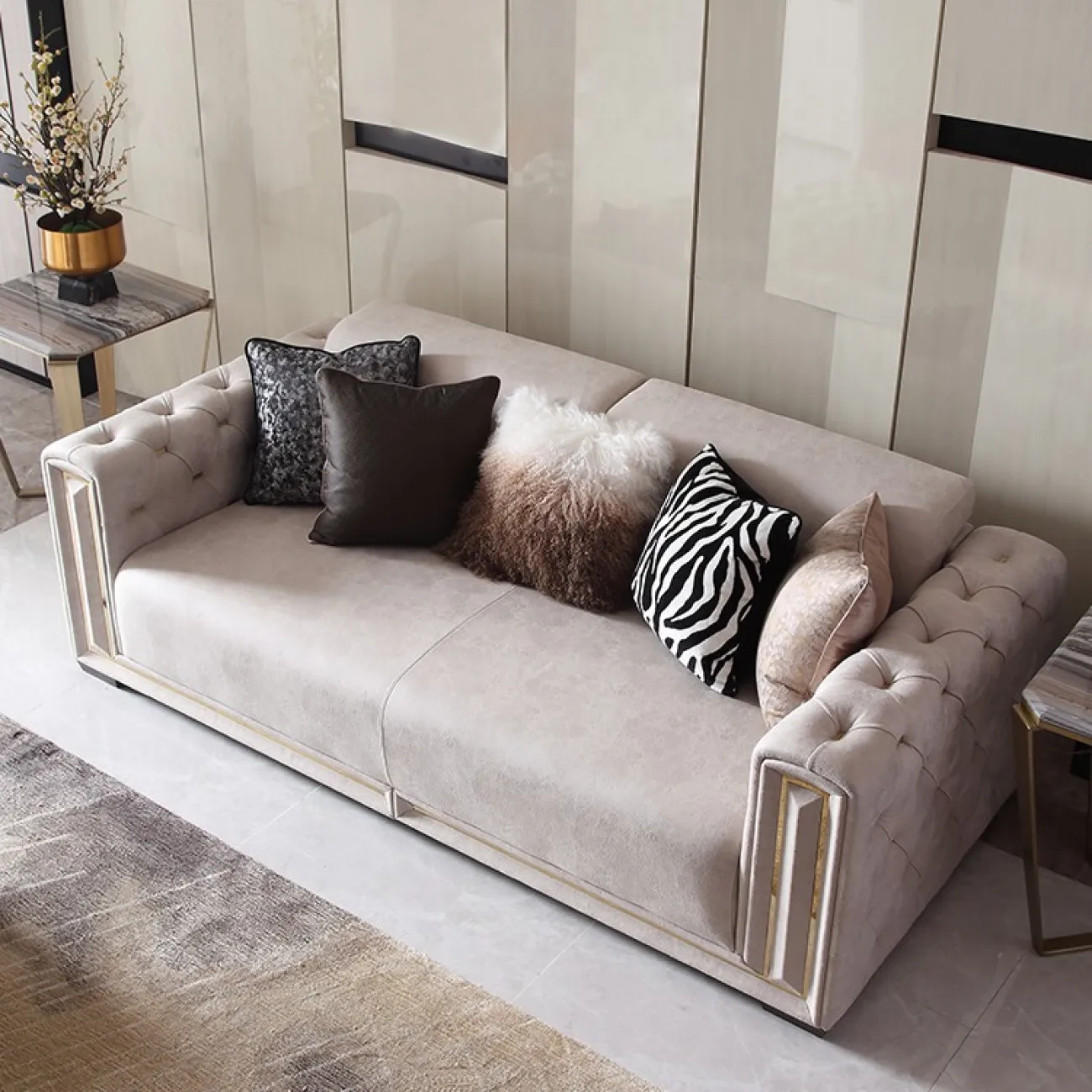 Современный тканевый диван для гостиной LaLume MB20703-23