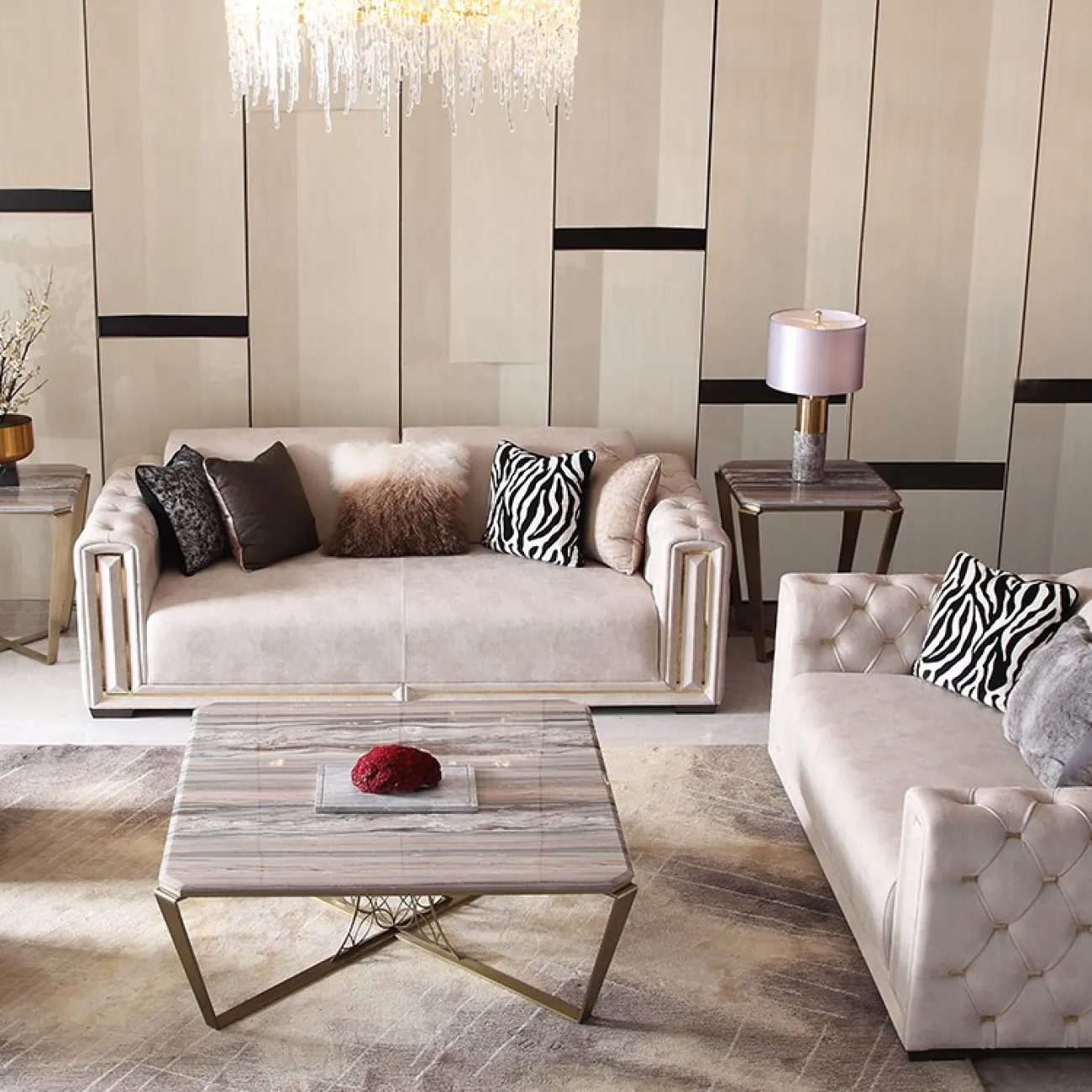 Современный тканевый диван для гостиной LaLume MB20703-23