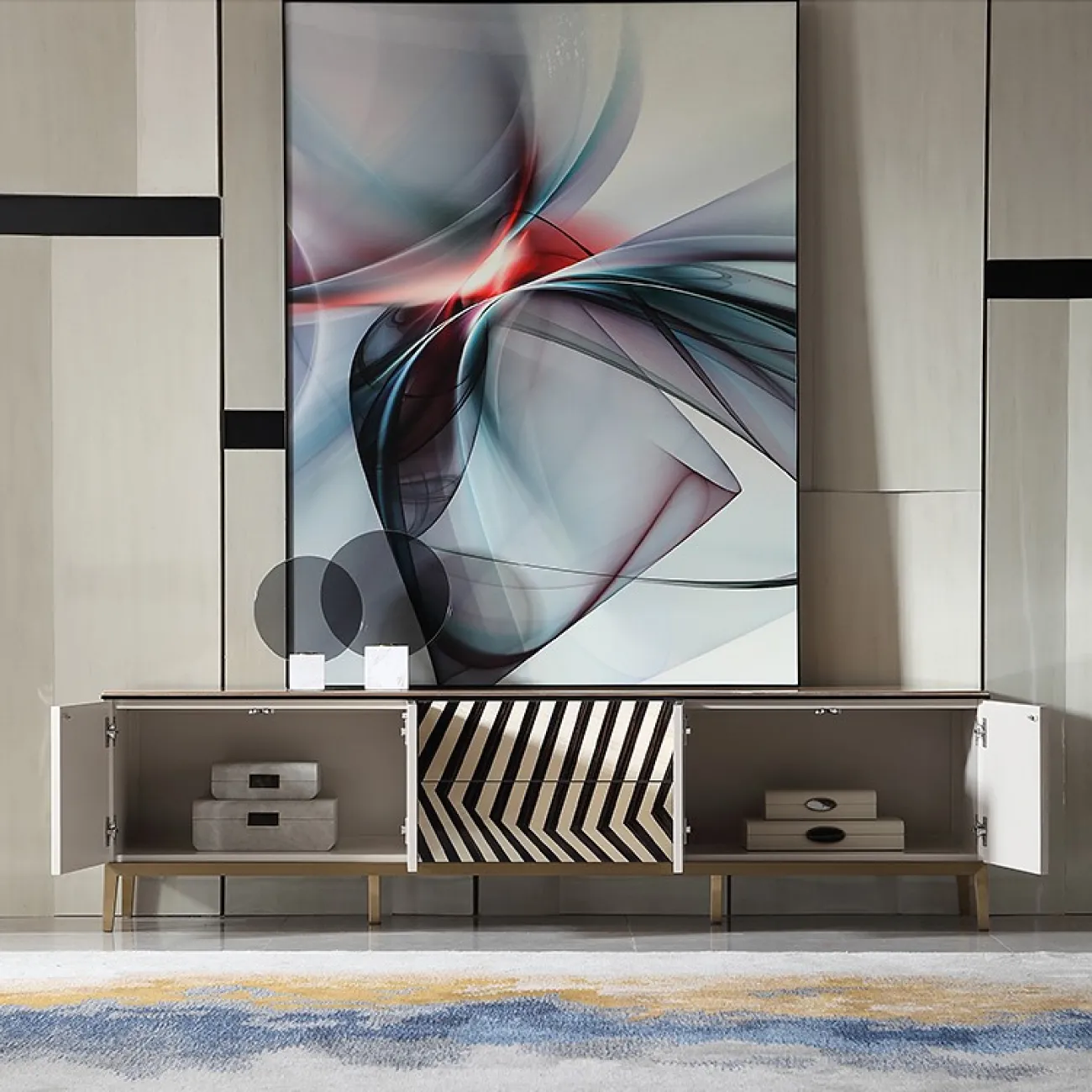 Роскошный комод под телевизор для гостиной LaLume MB20704-23