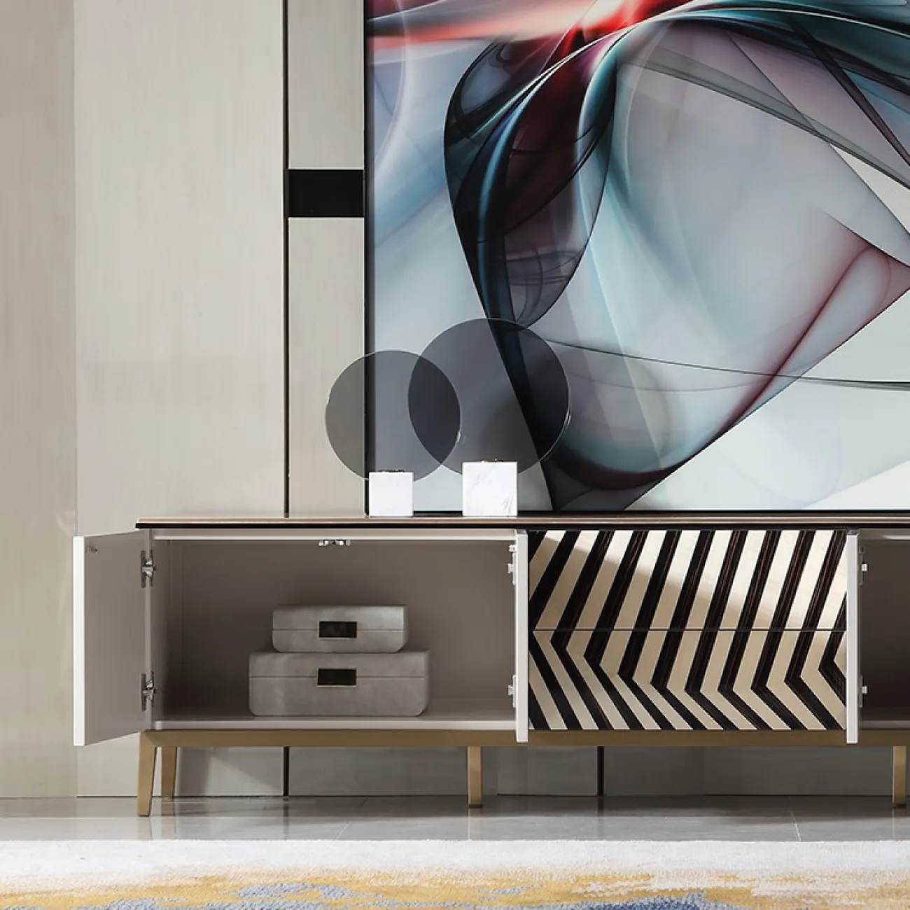 Роскошный комод под телевизор для гостиной LaLume MB20704-23