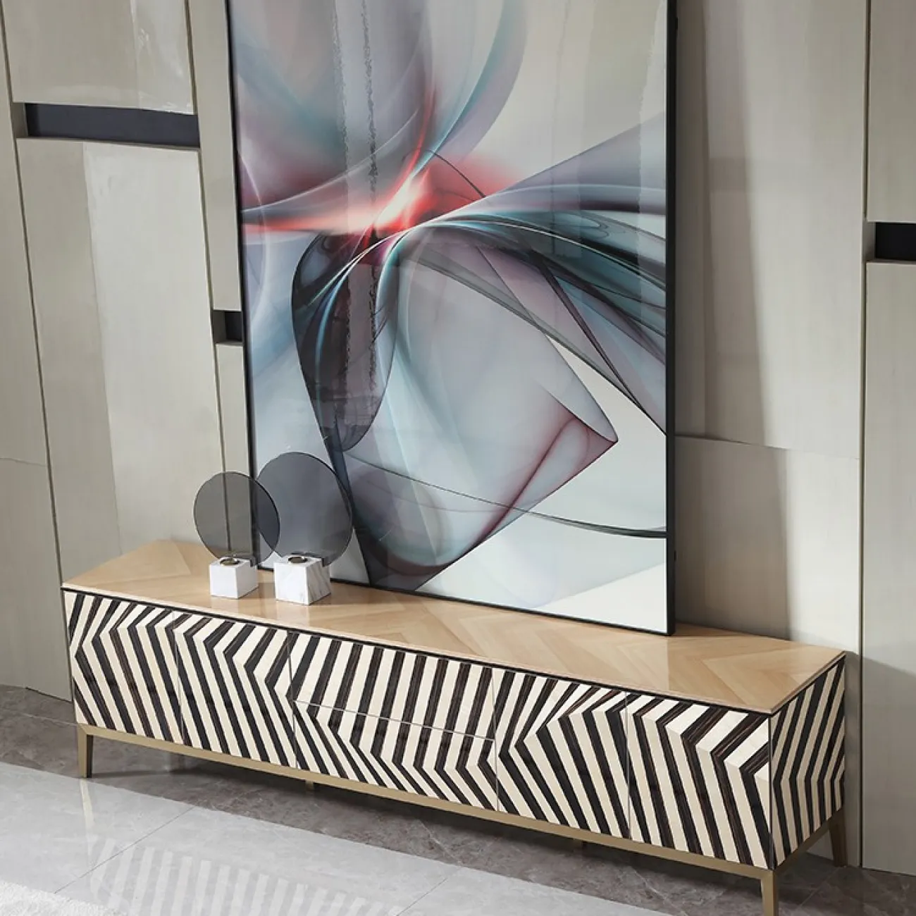 Роскошный комод под телевизор для гостиной LaLume MB20704-23