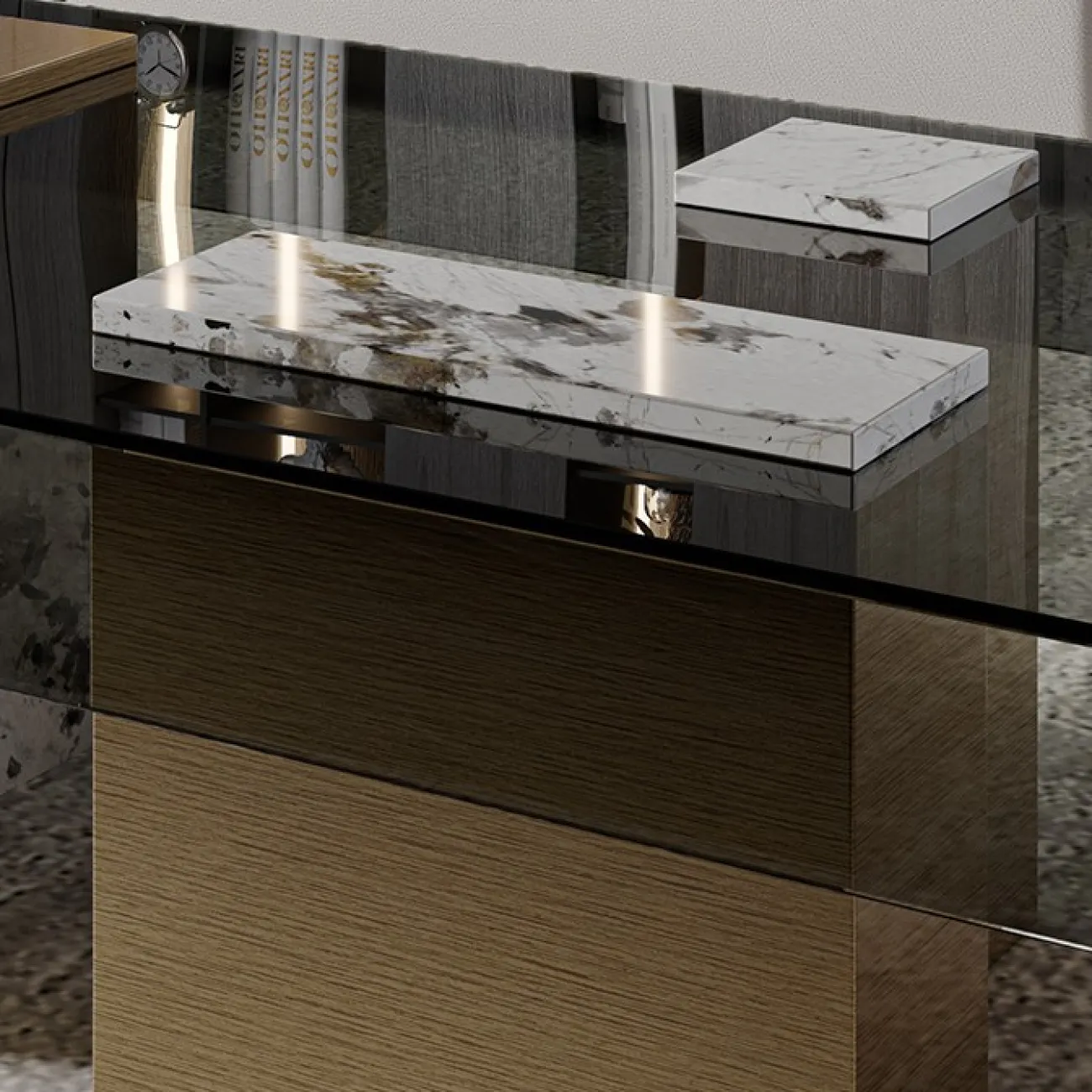 Журнальный стол из закаленного стекла для гостиной LaLume MB20705-23