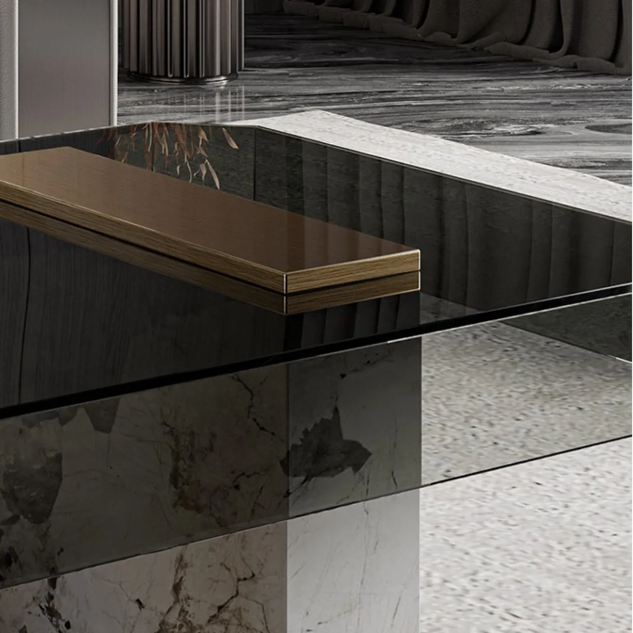 Журнальный стол из закаленного стекла для гостиной LaLume MB20705-23