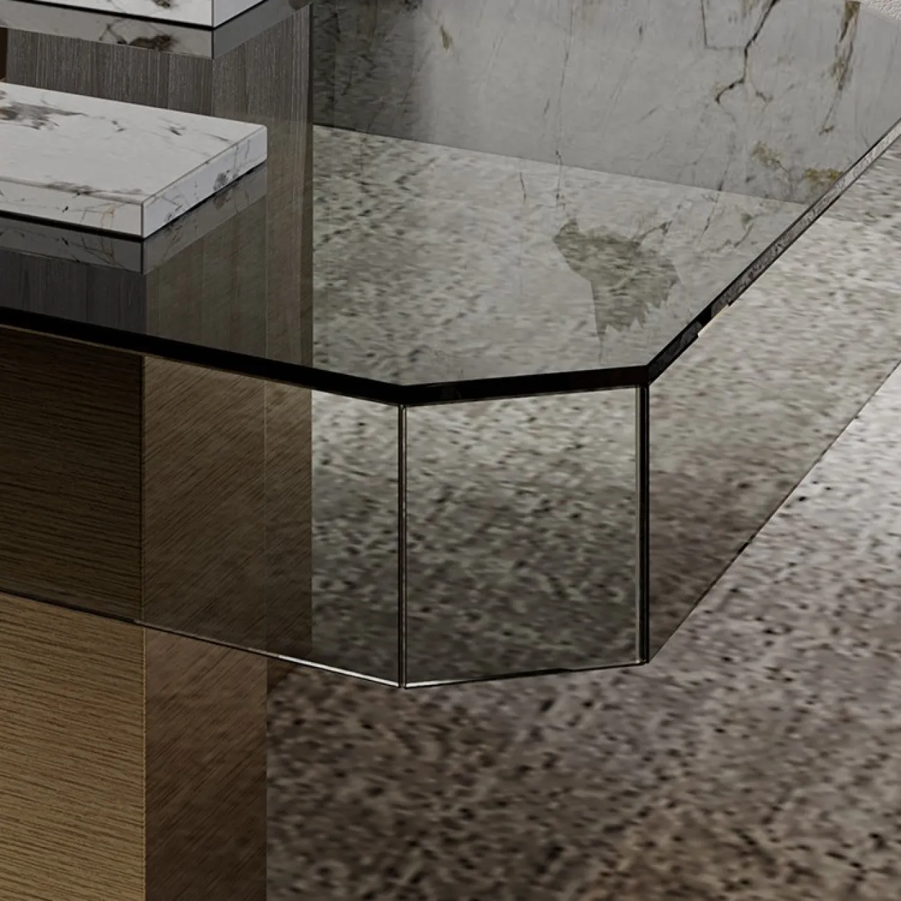 Журнальный стол из закаленного стекла для гостиной LaLume MB20705-23