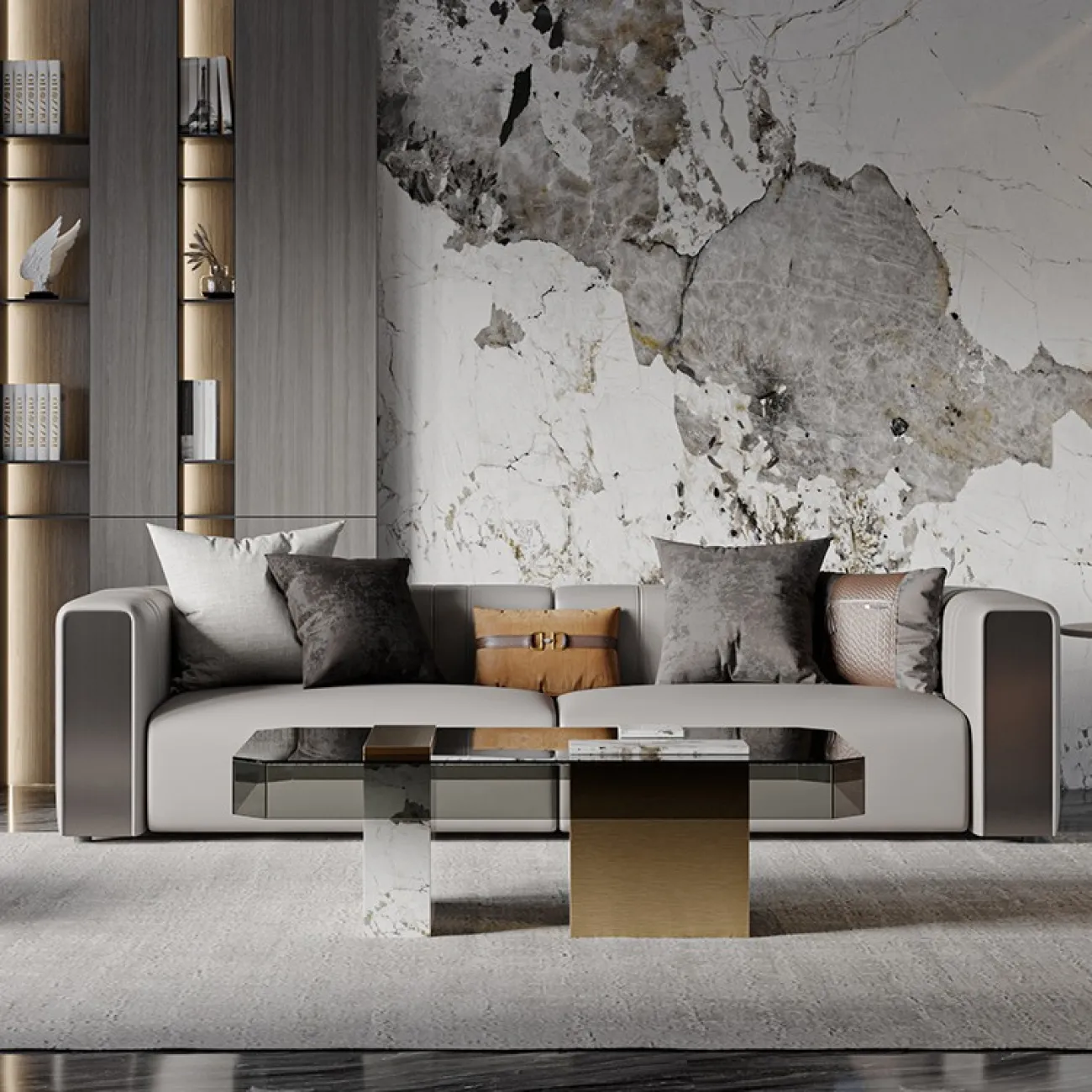 Журнальный стол из закаленного стекла для гостиной LaLume MB20705-23