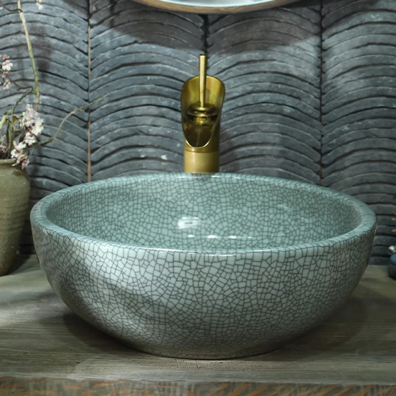 Керамическая раковина с узорами для ванной комнаты LaLume MB20708-23