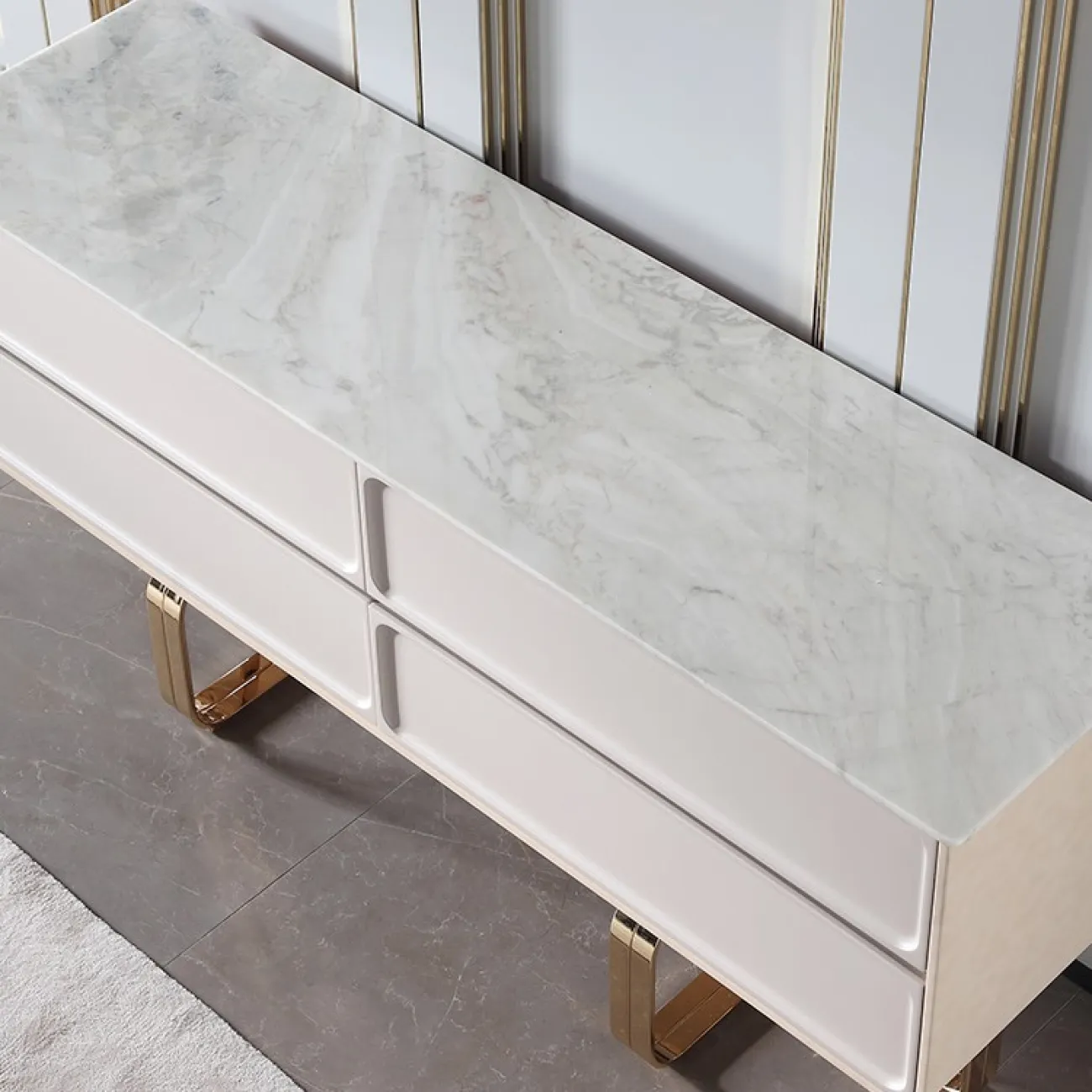 Белоснежный комод под телевизор для гостиной LaLume MB20712-23