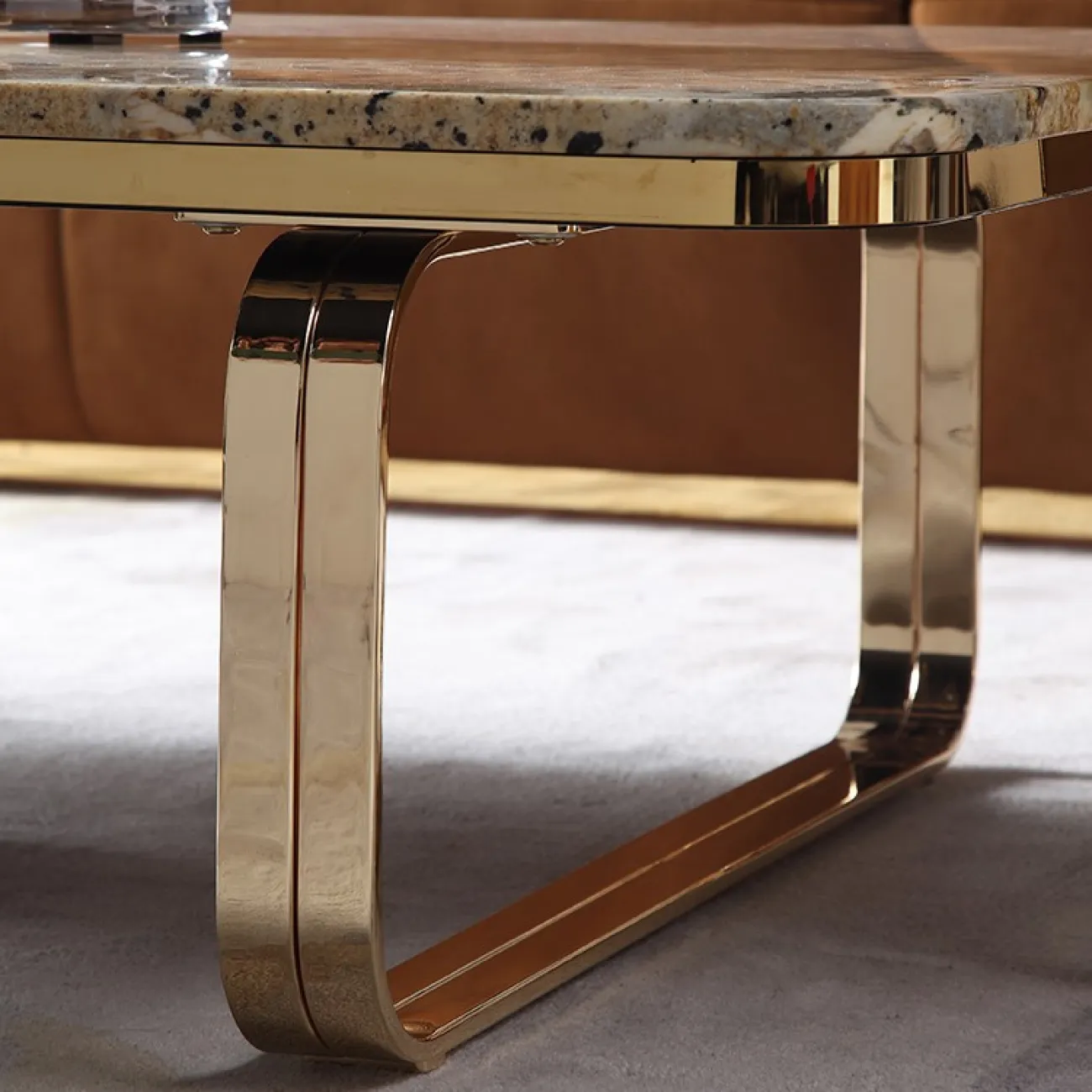 Мраморный журнальный столик для гостиной LaLume MB20748-23 Мраморный журнальный столик для гостиной LaLume MB20748-23