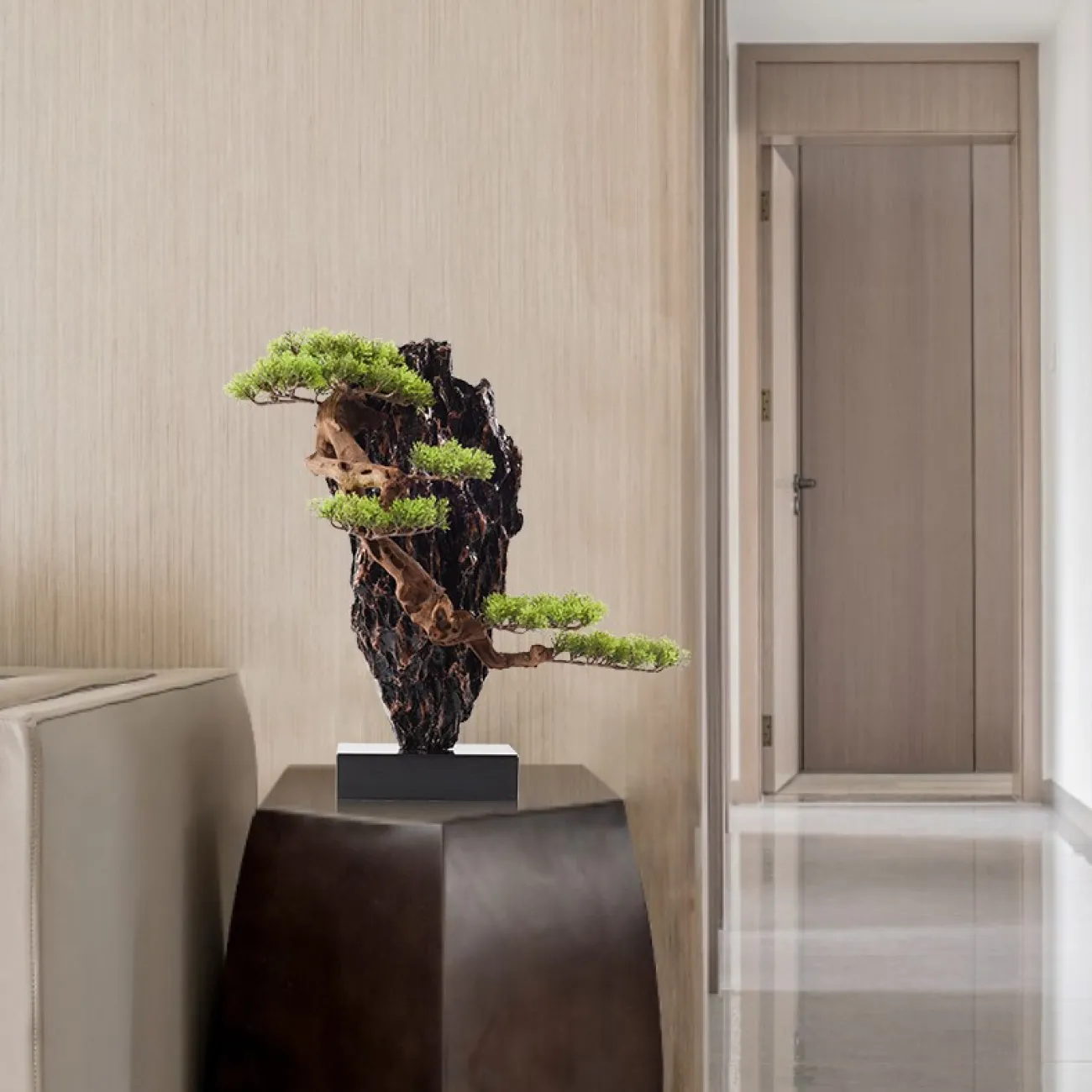 Статуэтка в виде скалы и листвой для гостиной LaLume DK21076-23