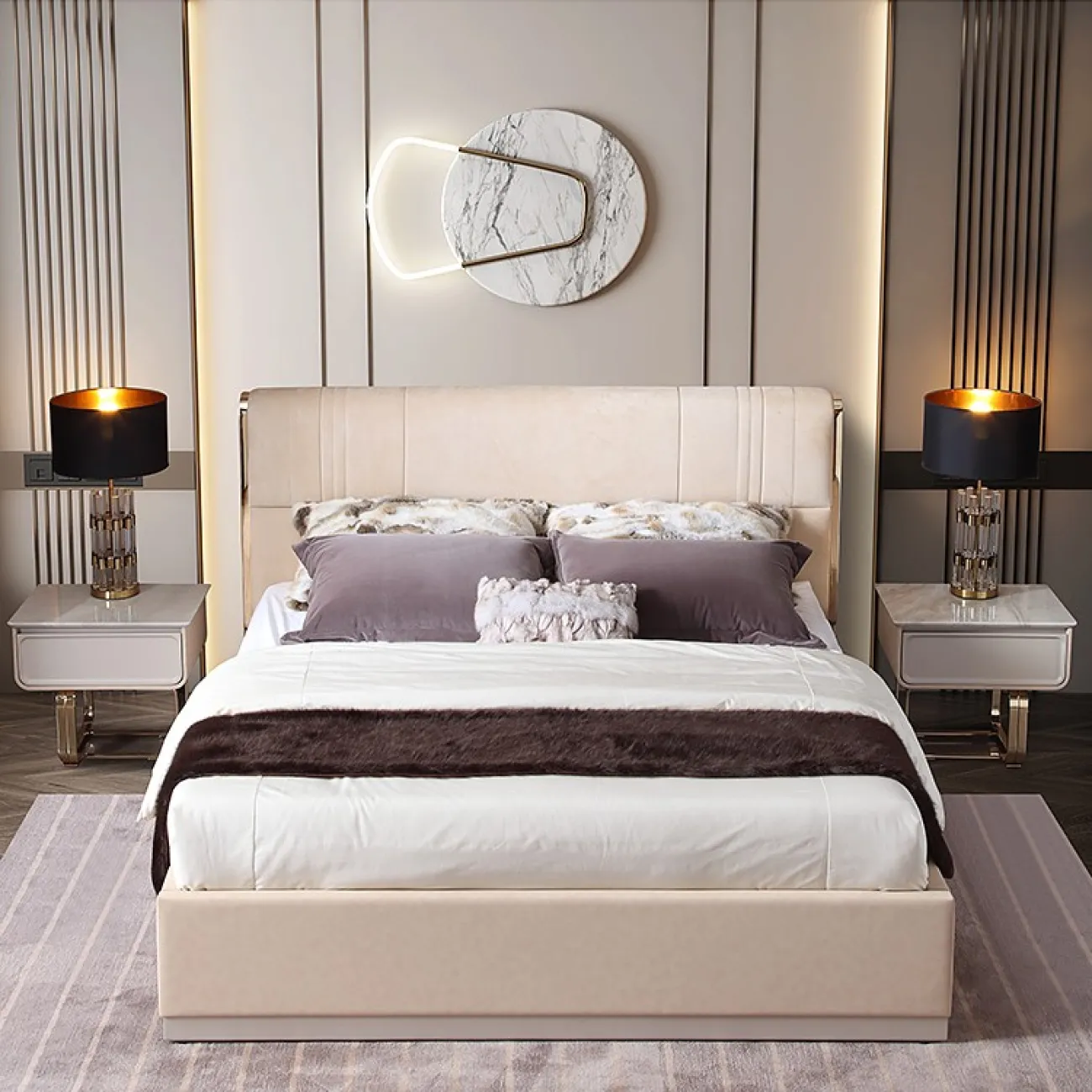 Аккуратная прикроватная тумба для спальни LaLume MB20706-23