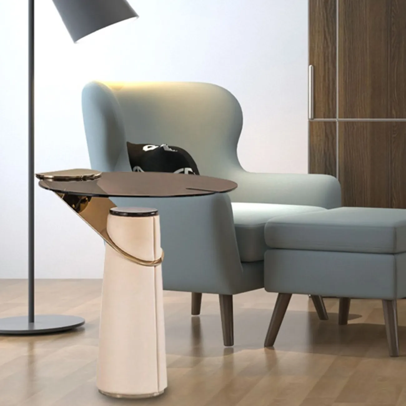 Круглый журнальный столик для гостиной LaLume MB20714-23