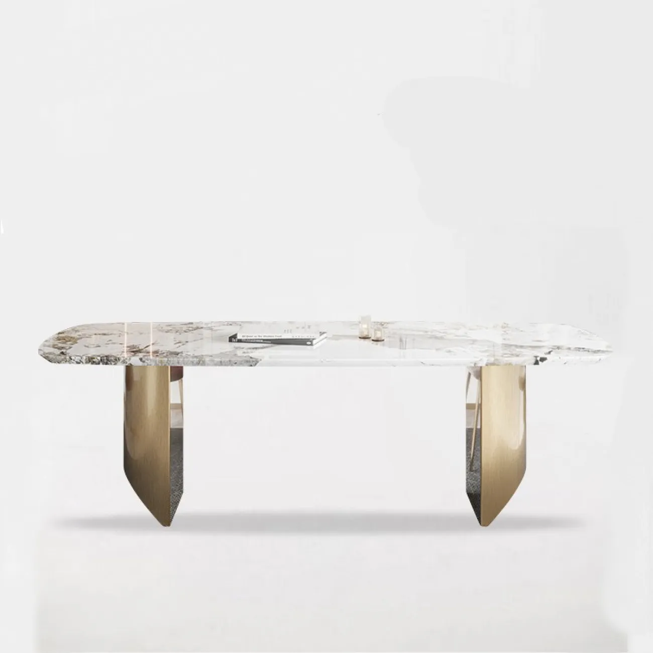 Мраморный прямоугольный обеденный стол LaLume MB20715-23