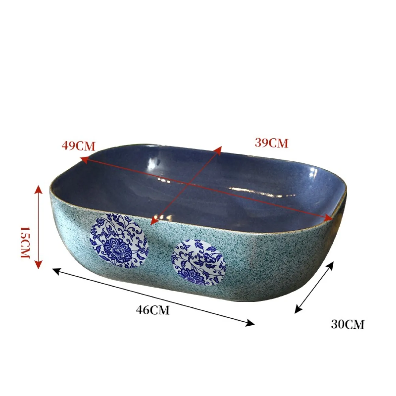 Керамический ретро умывальник для ванной комнаты LaLume MB20724-23 Керамический ретро умывальник для ванной комнаты LaLume MB20724-23