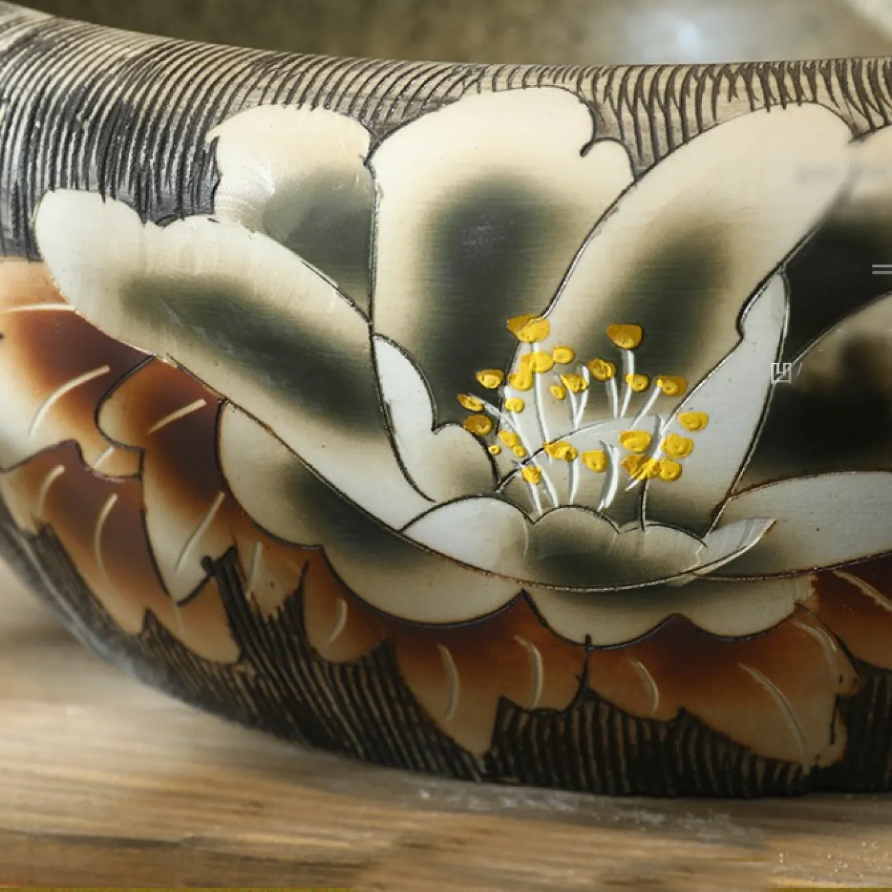 Керамический круглый умывальник для ванной комнаты LaLume MB20725-23