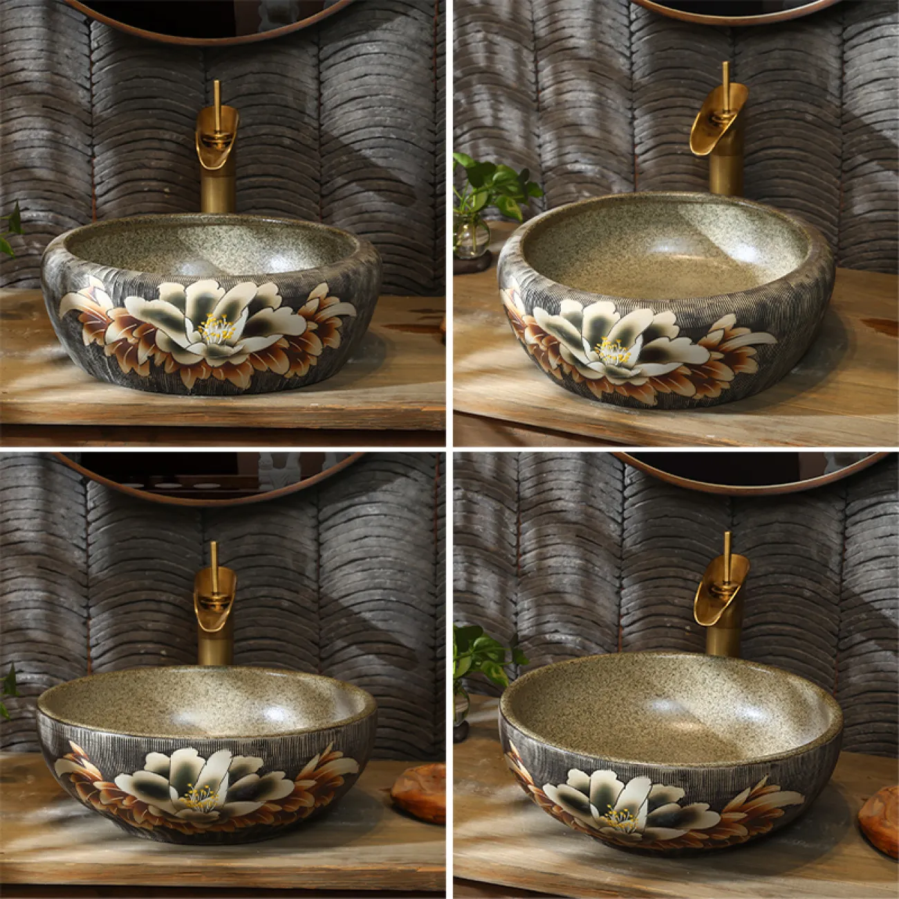 Керамический круглый умывальник для ванной комнаты LaLume MB20725-23