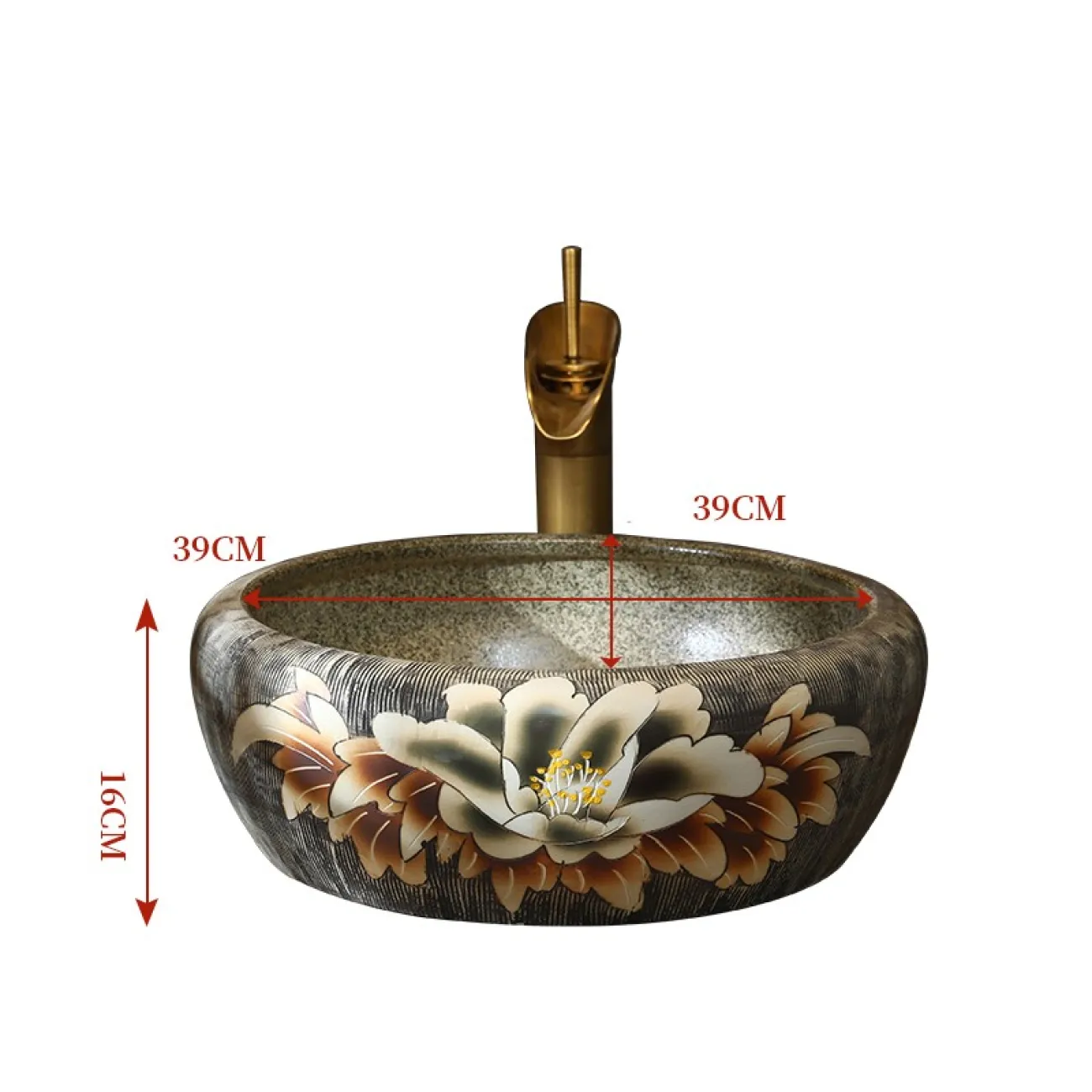 Керамический круглый умывальник для ванной комнаты LaLume MB20725-23