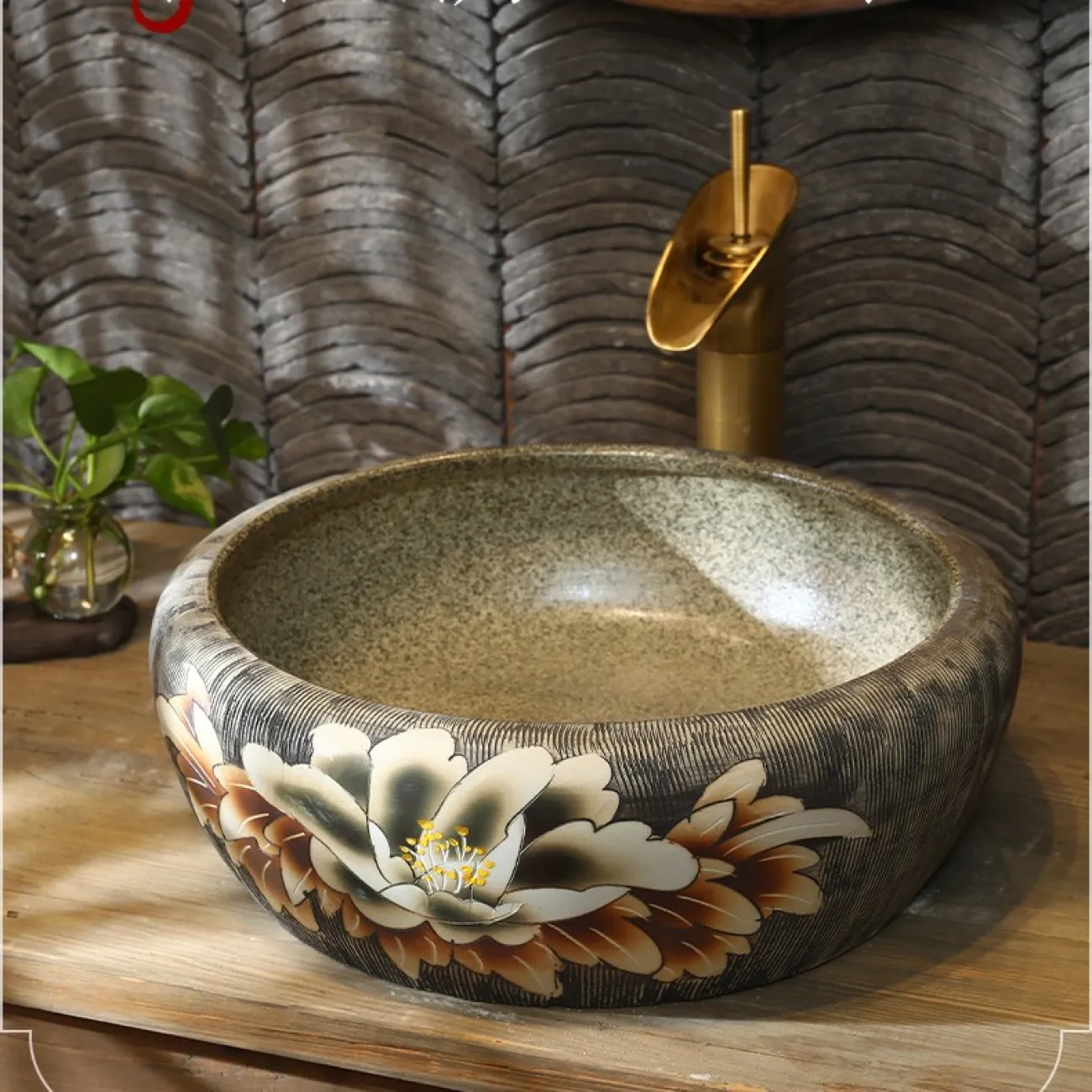 Керамический круглый умывальник для ванной комнаты LaLume MB20725-23