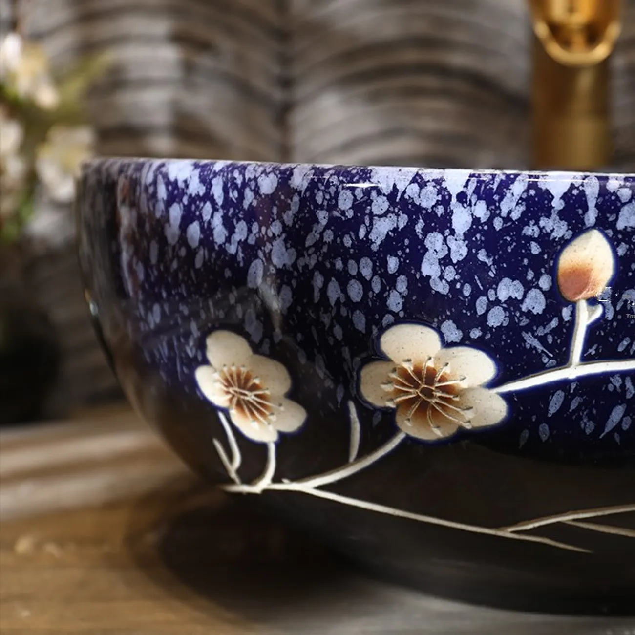 Керамический умывальник в китайском стиле для ванной комнаты LaLume MB20733-23