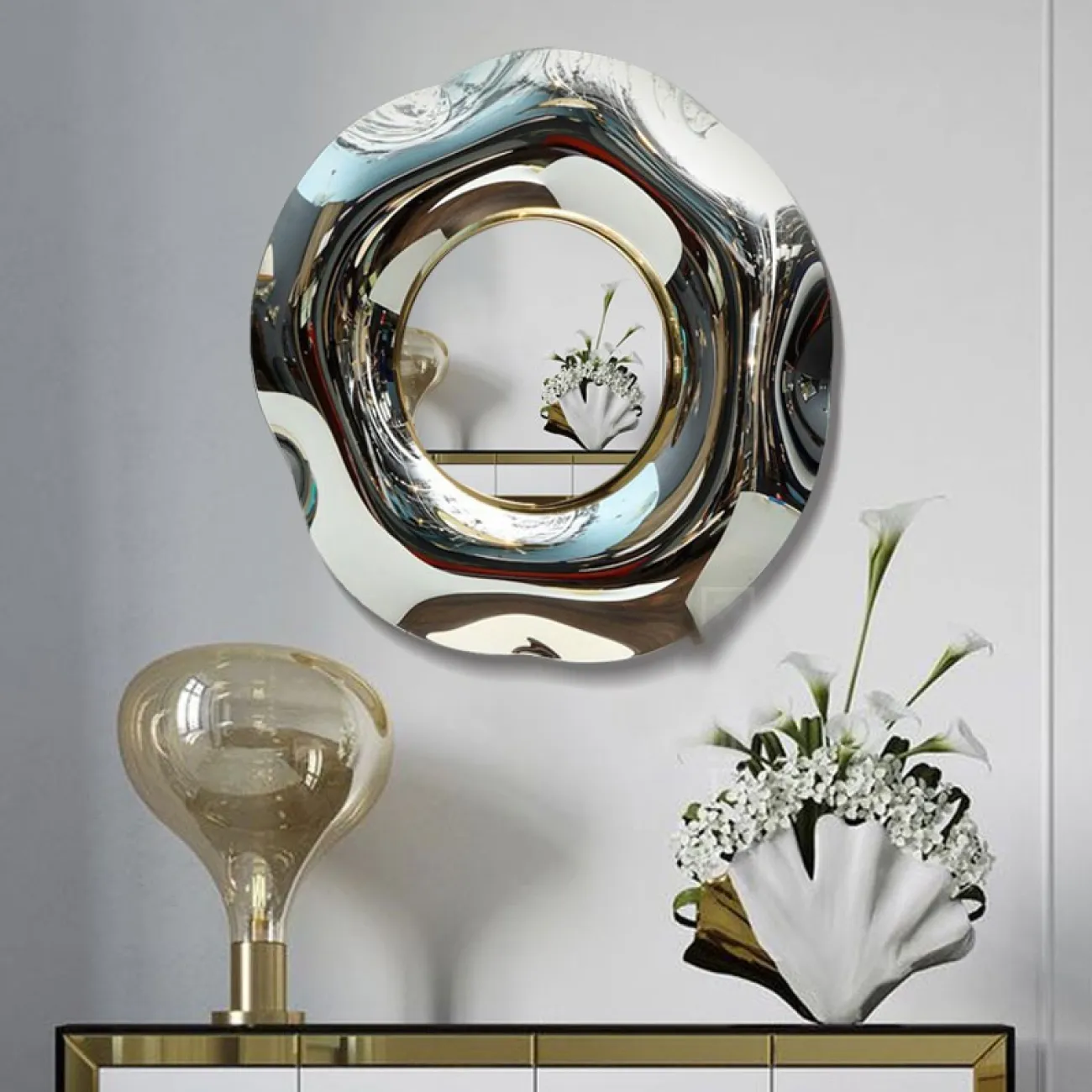 Настенное зеркало необычной формы LaLume DK20960-23