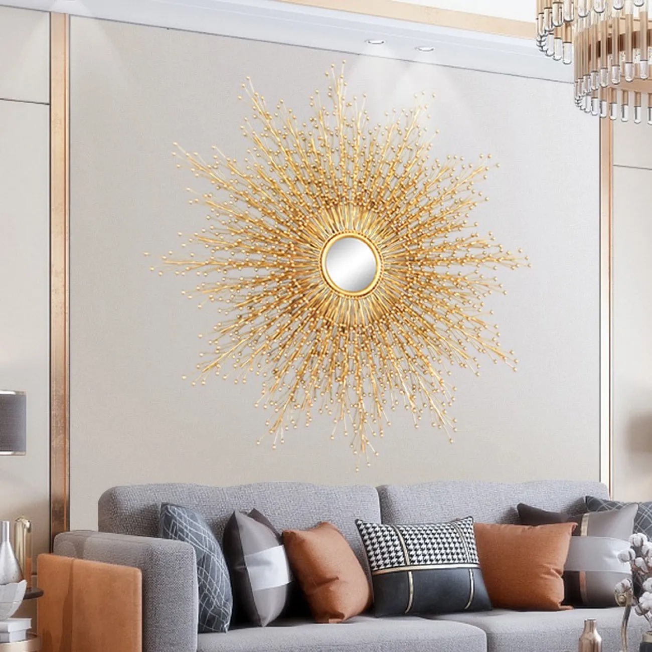 Креативное декоративное настенное зеркало для гостиной LaLume DK20855-23